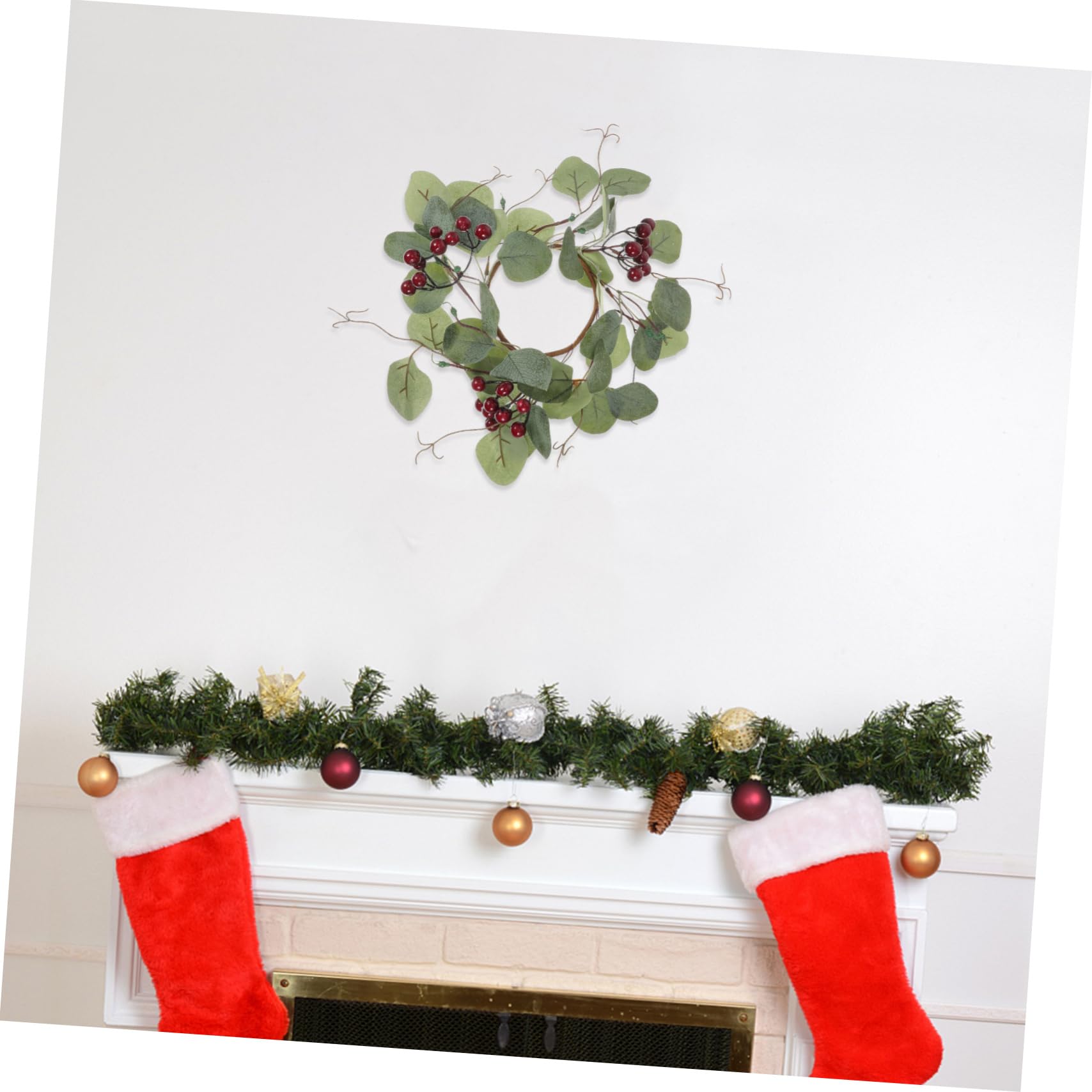 TOPBATHY 3 Lazos De Navideña De Eucalipto De Imitación Decoración De Mesa Decorativa para Fiestas.