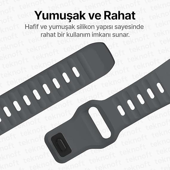 Soft and Comfortable Rugged 20mm Silicone Cord for Teknoft Samsung Galaxy Watch 7/6/5/4/FE Series (40mm/44mm), Watch 6/4 Classic (47mm/43mm/42mm) and Samsung Watch 5 Pro (45mm)