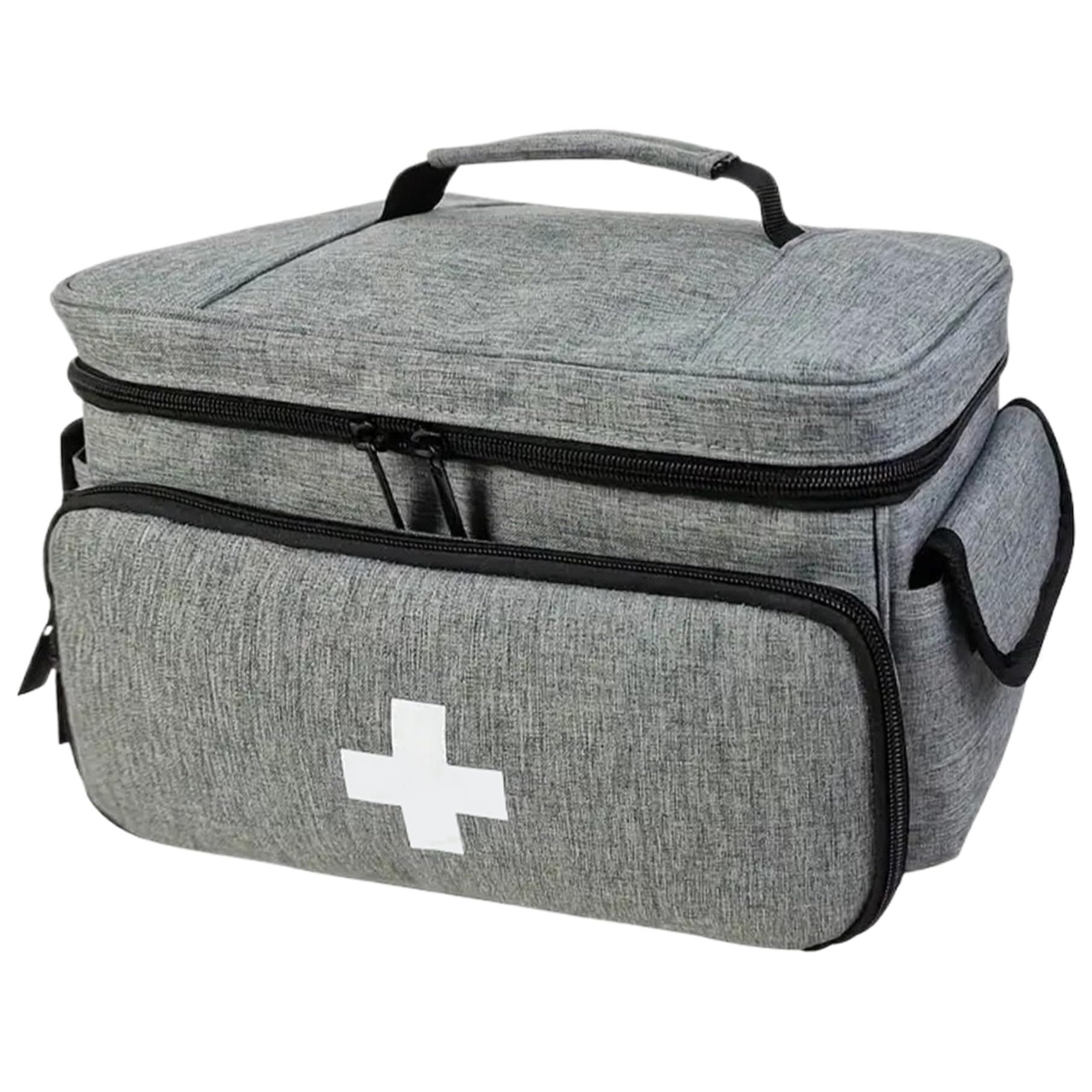 Leere Erste-Hilfe-Tasche, wasserdichter Erste-Hilfe-Organizer mit mehreren Taschen und Reißverschluss-Versorgungstasche mit Tragegriff oben für Zuhause, Büro, Auto, Reisen, Outdoor