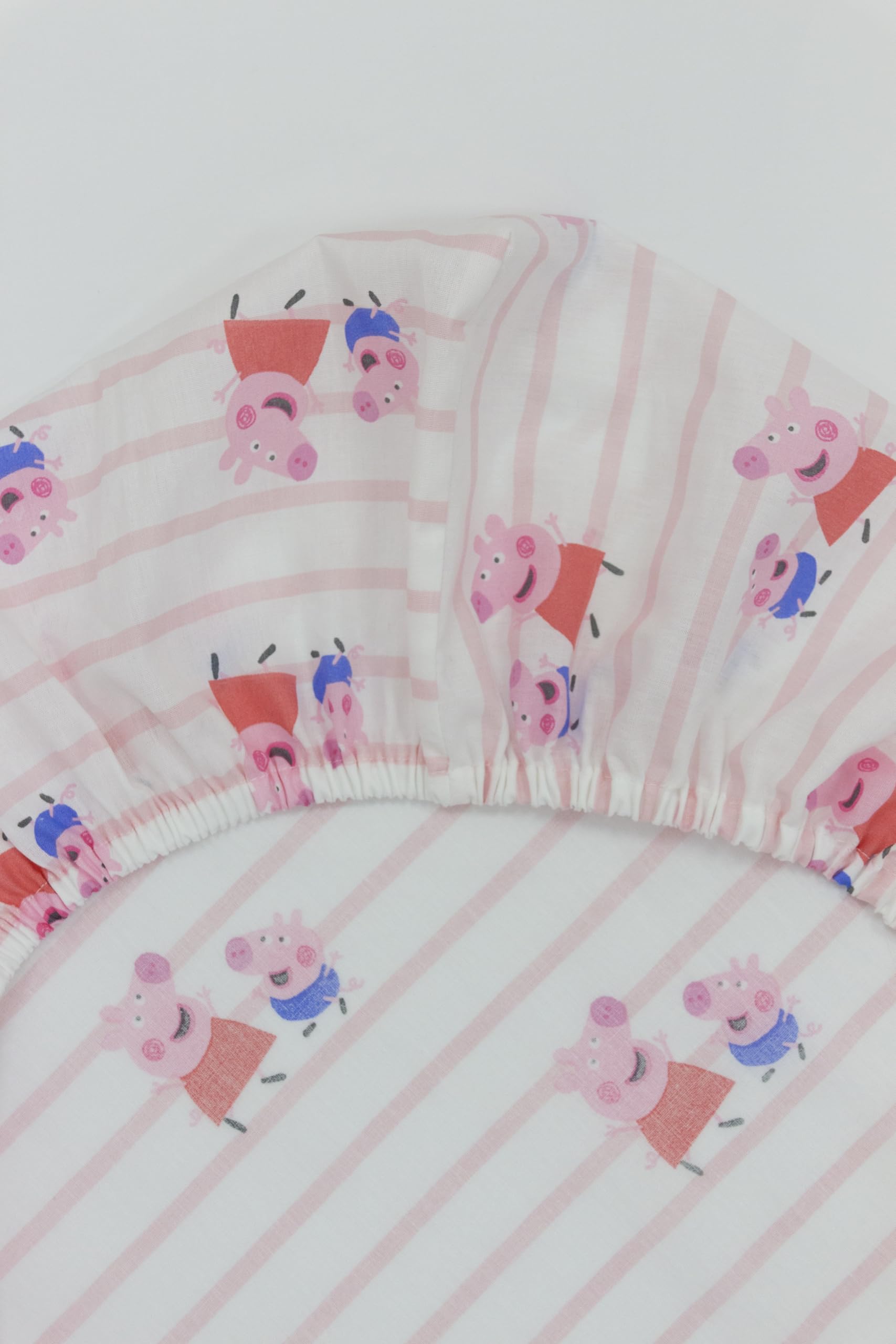 Oficjalne prześcieradła do łóżeczka dziecięcego ze świnką Peppa, 140 x 70 cm, dopasowane, super miękkie i oddychające, przytulne prześcieradła do łóżeczka dziecięcego, 2 szt., niebiesko-różowe, wzór
