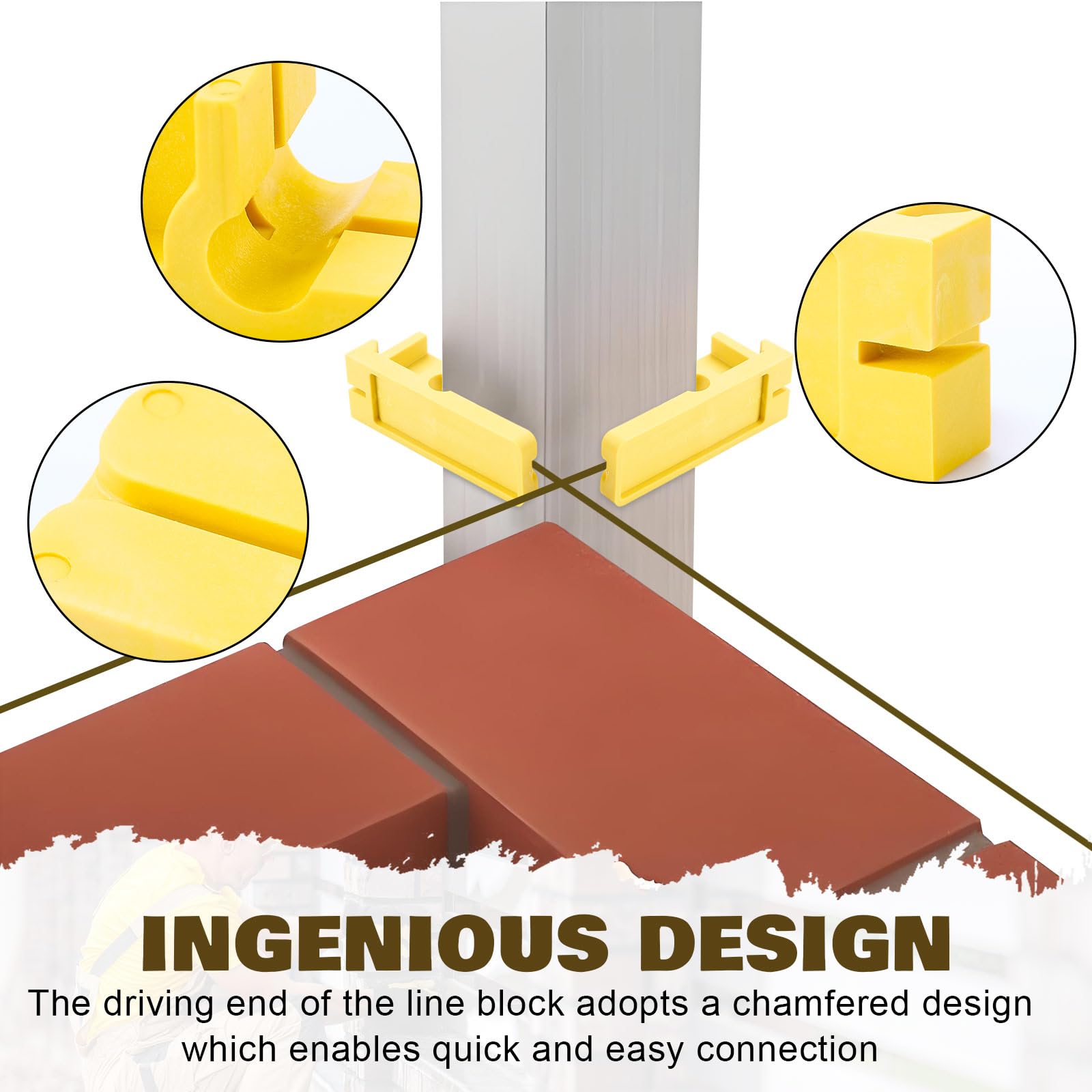 Snapklik.com : DoubleFill 2 Pairs 4 Inch Line Blocks Masonry String ...