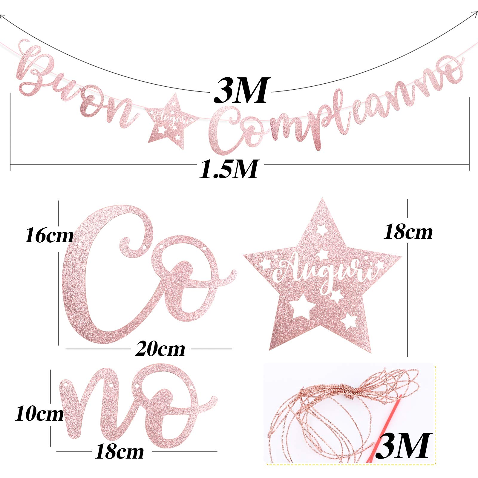 Banderole Happy Birthday - Décoration De Ballons Bleus - Lot De 20 Ballons En Latex Bleu - 10