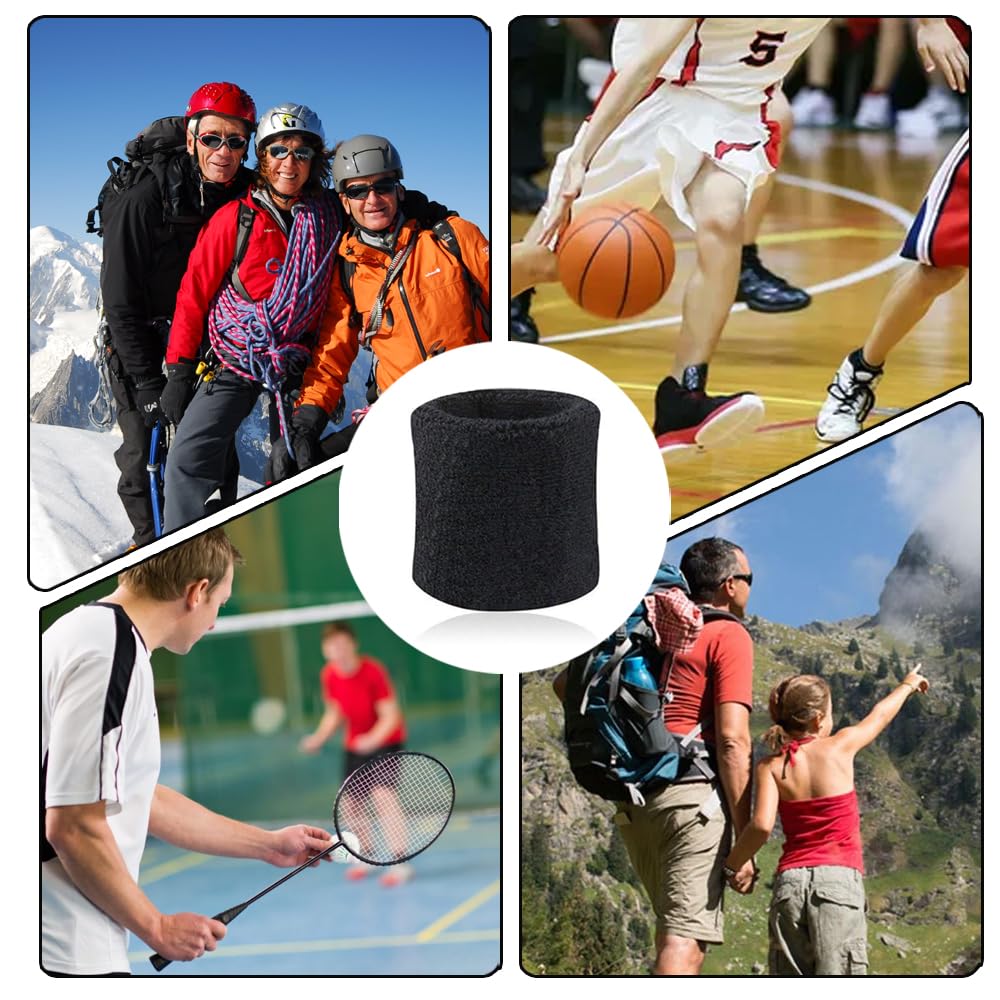 8 Bandeaux De Poignet Sport | Noir Et Blanc | Absorbants, Anti-transpiration | Pour Tennis, Gym, Basketball - 10