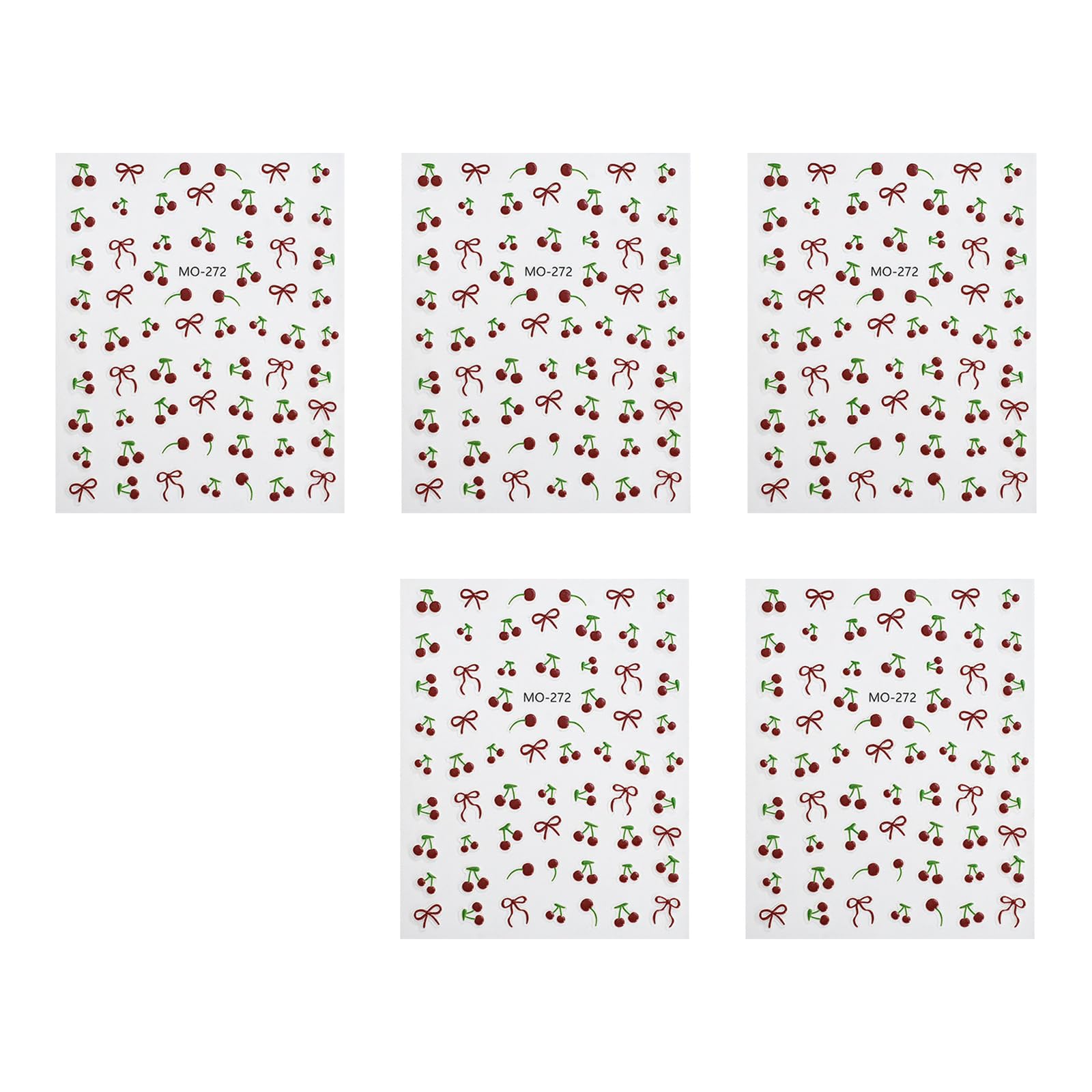 5PCS Fruit Stickers | Breathable Decals | Easy Apply for Women & Teens Nails Art Stickers