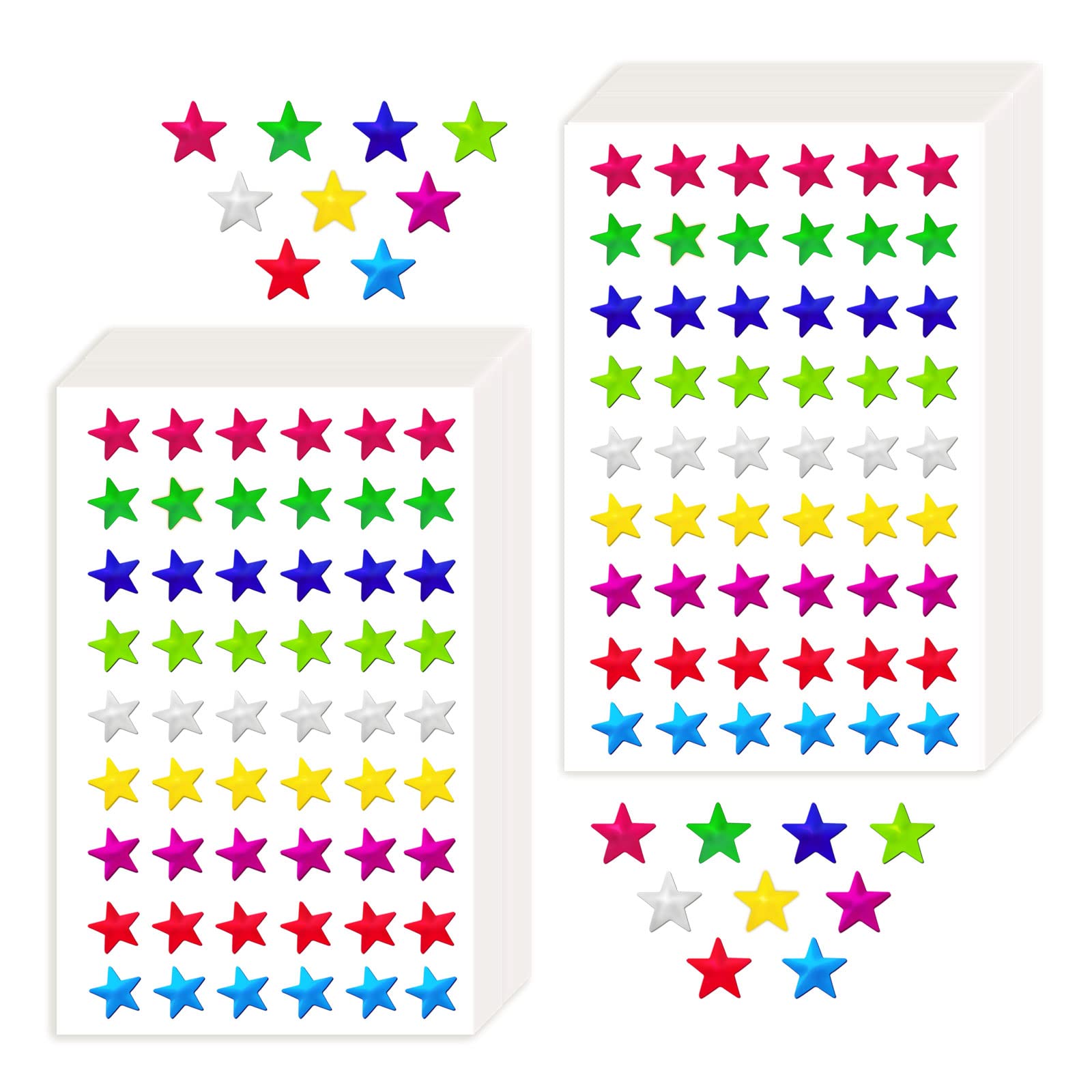 540 Pieces Star Stickers Teacher Stickers Small Star Sticker Self-Adhesive Colorful Star Stickers for Teachers Supplies Kids Students Reward 0.5 inch