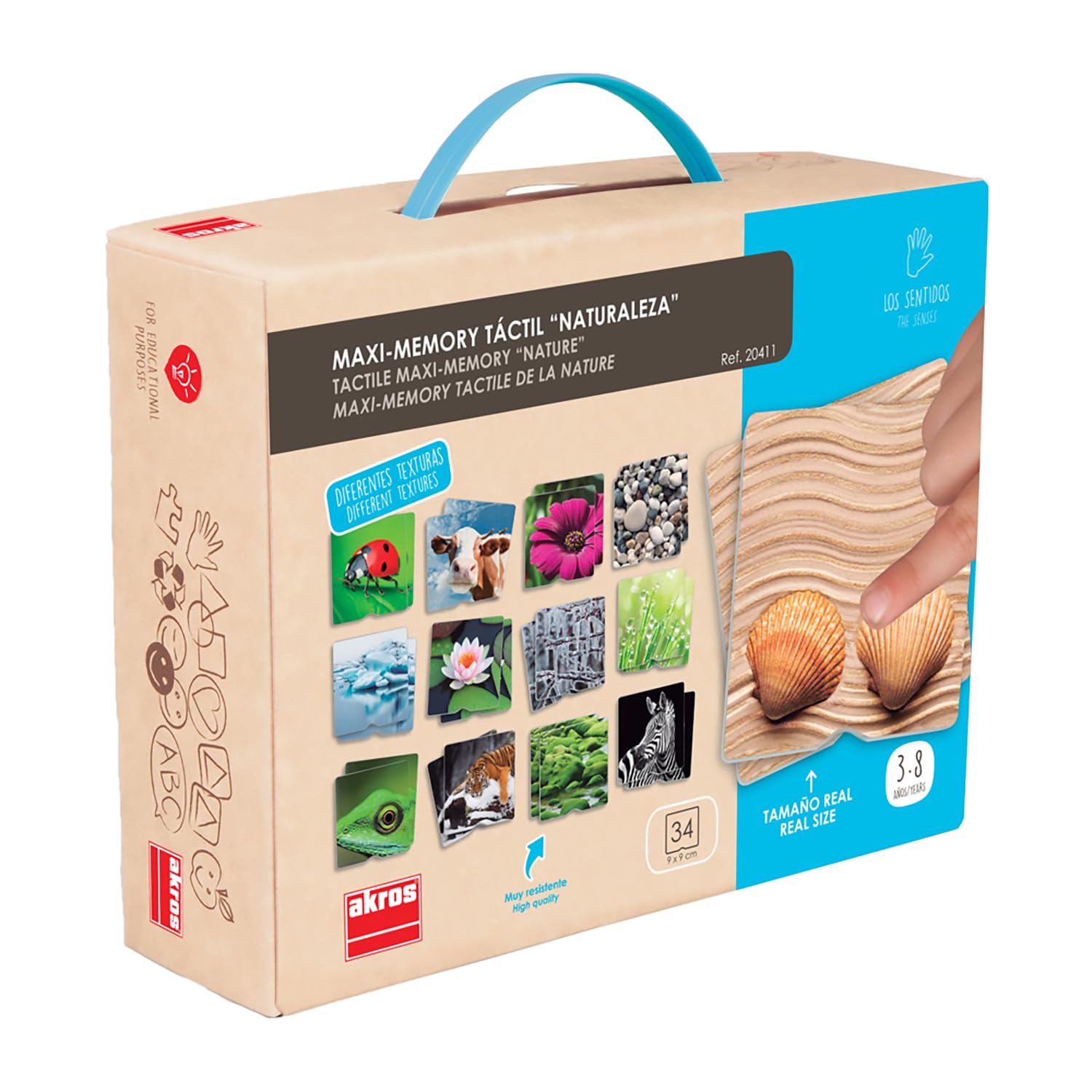 Akros (AKRP1) 20411 Akros Touch Maxi-Memory Nature The Senses, Multicolore