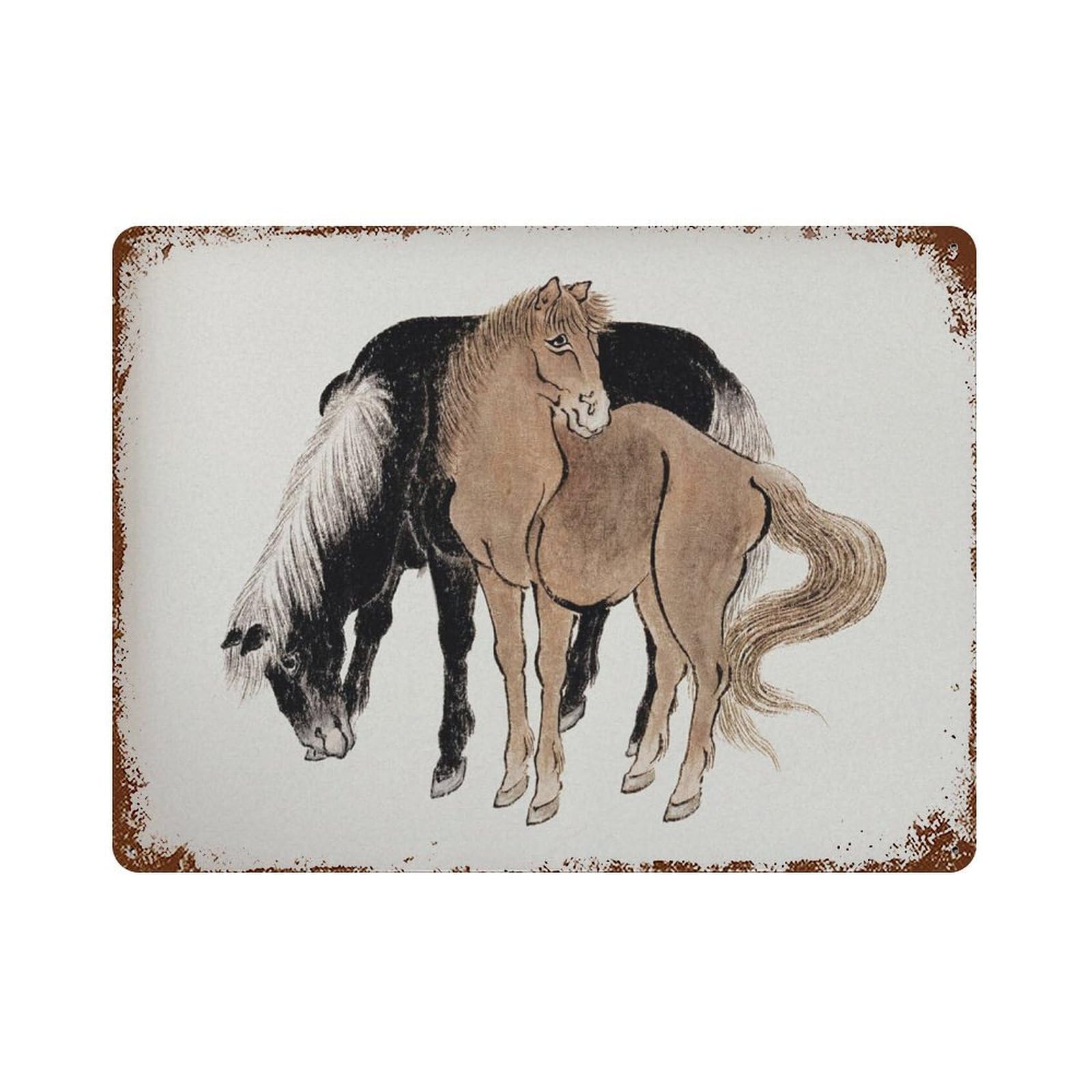 xiaoxiaoshen Hokusai Horse Japanese Wall Decor Art Metal Tin Poster Modern Home Decor Art Home Bar Shop Decorations Vintage Sign 30x40cm