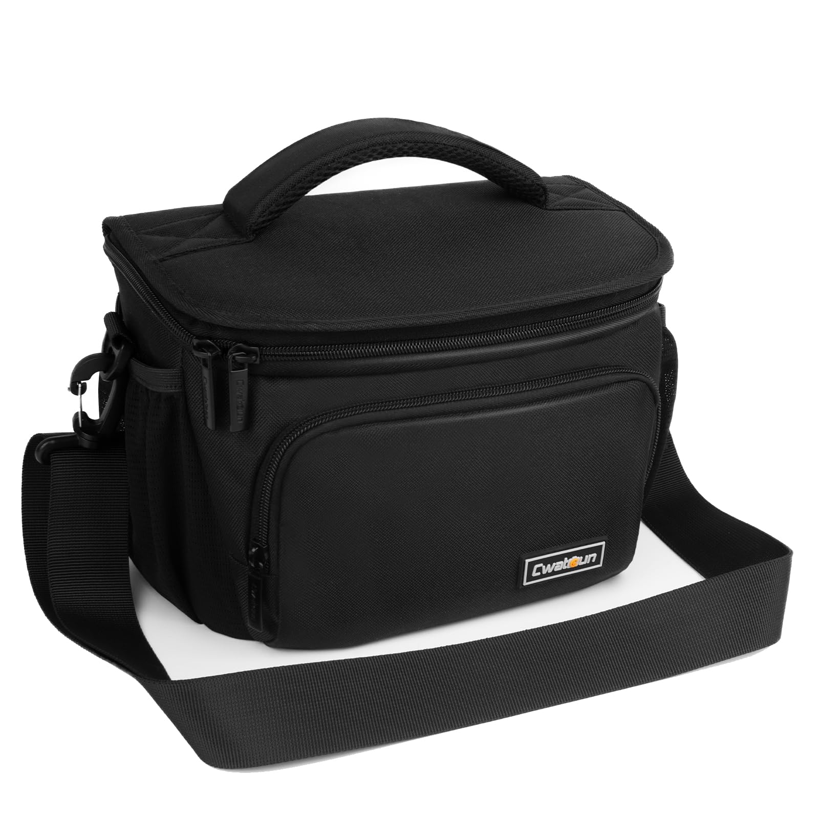 Cwatcun Compact Camera Bag Single Shoulder Crossbody Bag Camera Case Compatible for Canon Nikon Sony SLR DSLR Mirrorless Cameras and Lenses Water Resistant Camera Bag（Small，Black ）