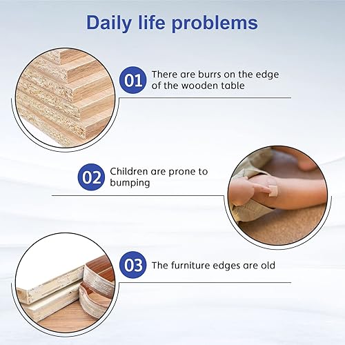 Miniatura 4 de FAKILO Bandas de borde en forma de U, 16.4 pies de elastómero termoplástico autoadhesivo para bordes de chapa flexible, tira de borde de muebles