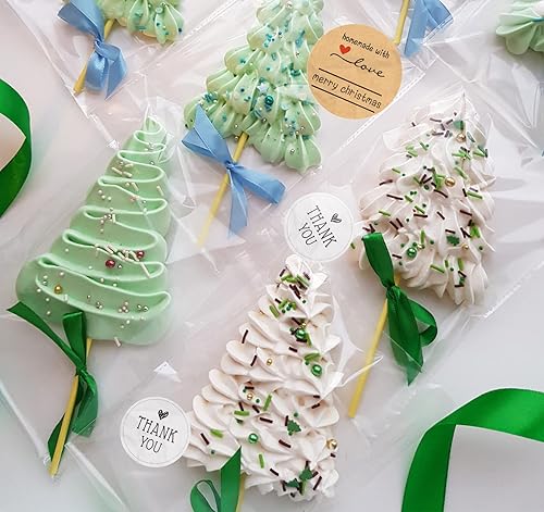 Miniatura 5 de ilauke 200 bolsas de galletas, bolsas de celofán transparentes de 4 x 6 pulgadas, bolsas de dulces con palo de agradecimiento, embalaje de galletas