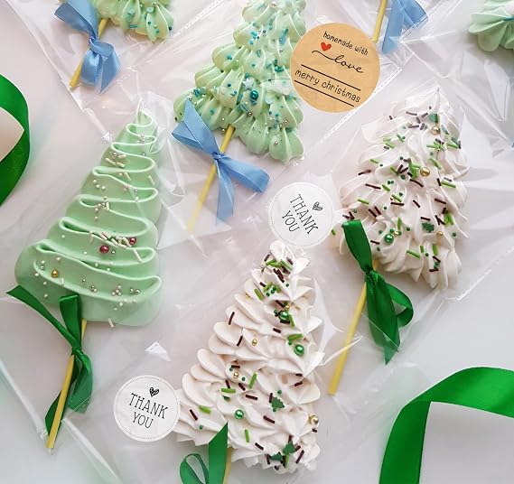 ilauke 200Pcs Cookie Bags with Thank You Stickers, 4x6 Inches | Clear Cellophane Treat Bags for Birthday, Wedding, Party Favors, Gift Giving, Packaging Cookies, Candy, Chocolate, Snack