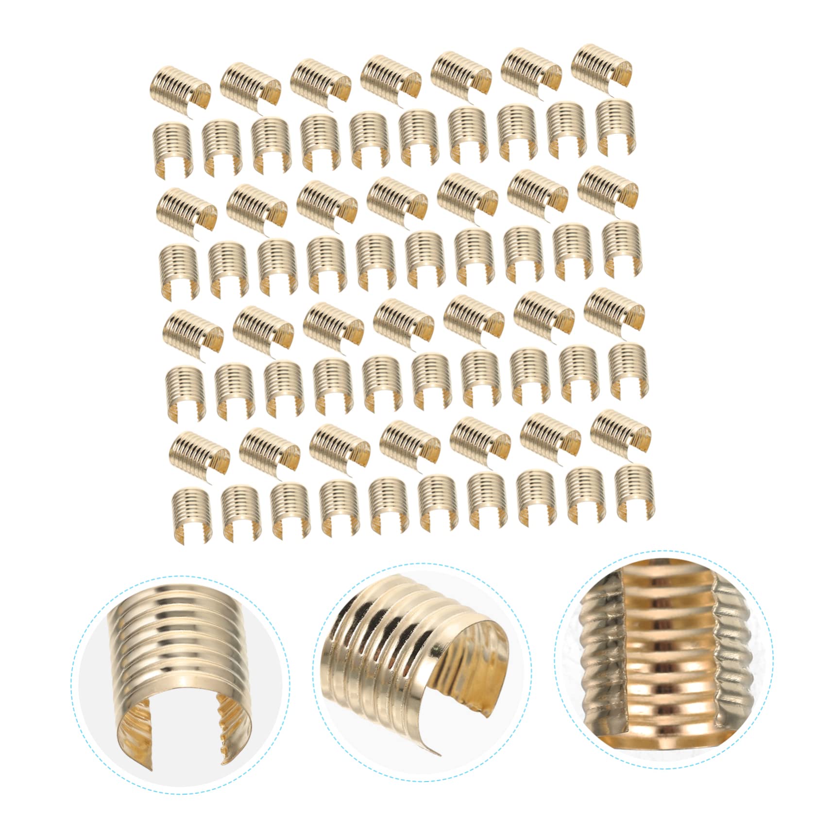 HAPINARY Rope Fastener Clips 100pcs Leather String Clip for Cords DIY Jewelry Making