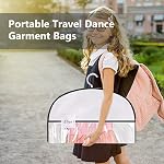 Clear Dance Garment Bags for Costumes, 3pcs Children Hanging Clothes Storage With Pockets, Foldable Dress Cover Protector for Suits Travel Competition Storage
