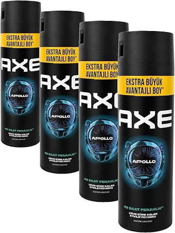 Axe Erkek Sprey Deodorant Apollo 48 Saat Etkileyici Koku 200 ml (4 paketi)