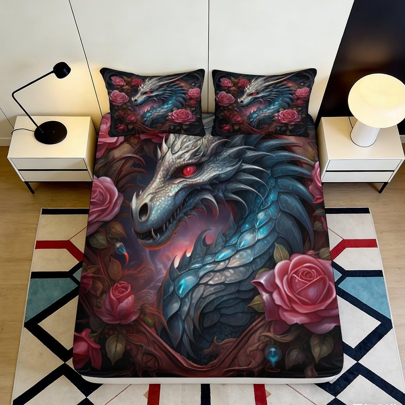 3D Printed Wild Horse Fitted Sheet Microfiber Deep Pocket Non-Slip Bedroom Bedding Wild Horse Mattress Fitted Cover for Adults Teens 140x200x25cm