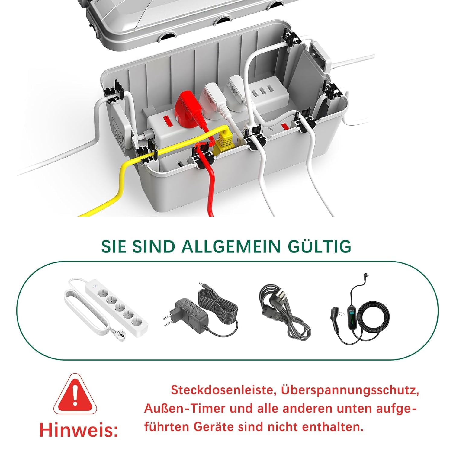 GTIWUNG Zewnętrzna skrzynka elektryczna, wodoszczelna, ochrona gniazdka, szara, IP68, 3-drożna, IP66, elektryczna puszka przyłączeniowa, 2-drożna, ze złączami śrubowymi PG9