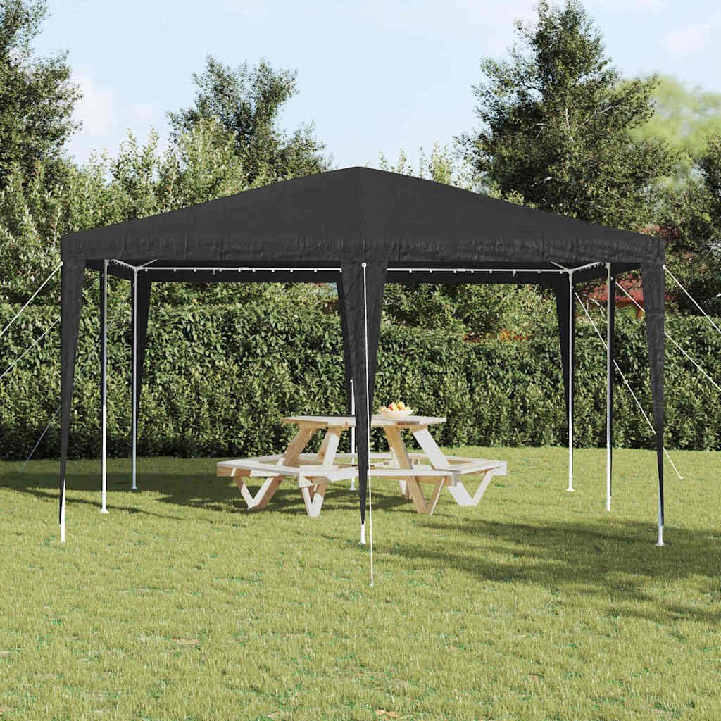 Tenda Party Antracite 400 x 400 x 266 cm Polietilene e Acciaio | Pieghevole, Struttura in Acciaio, Resistente All'acqua, Per Feste E Matrimoni Esterni