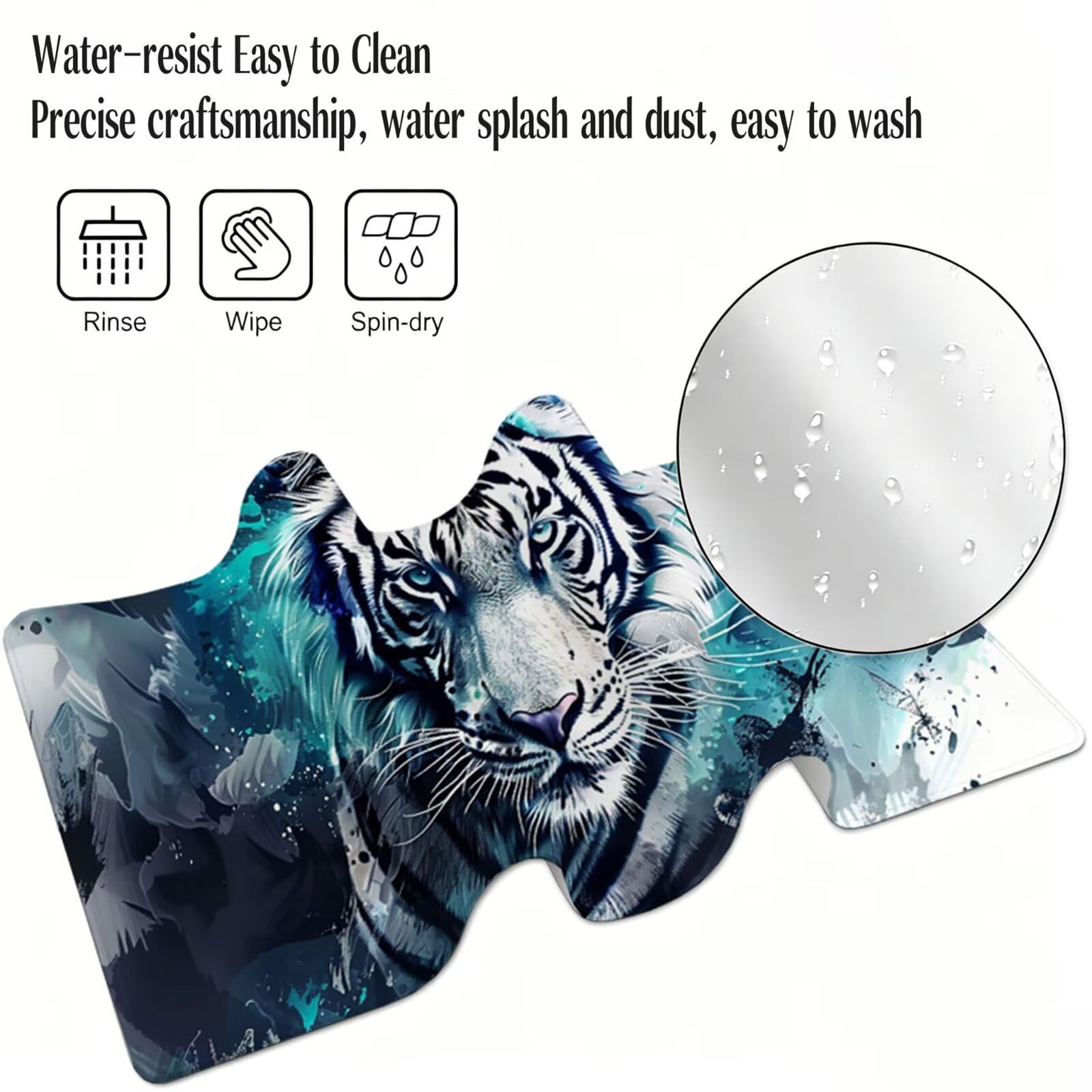 Tapis de Souris, 900 x 400 x 3 MM Tapis de Souris Bleu, Grand Tapis Souris de Jeu avec Tigre, Imperméable, Texturée Résistant à Usure Lavable, pour Gamer, la Maison et Le Bureau XF-472