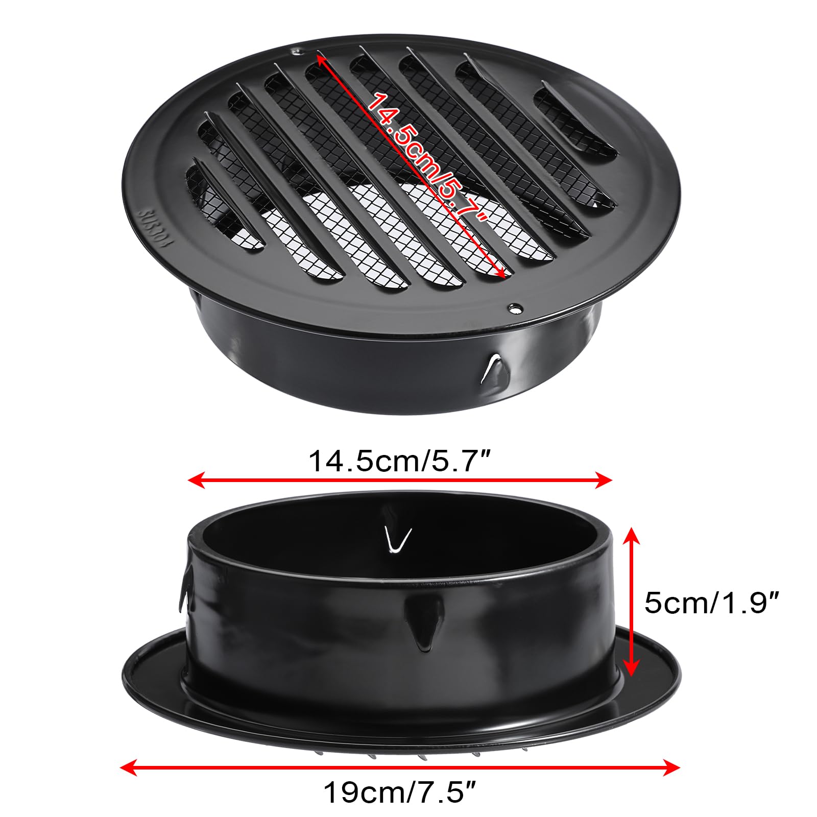 SUMNACON 2 Pcs 304 Stainless Steel Air Vent Cover Ventilation Cover - Image 3