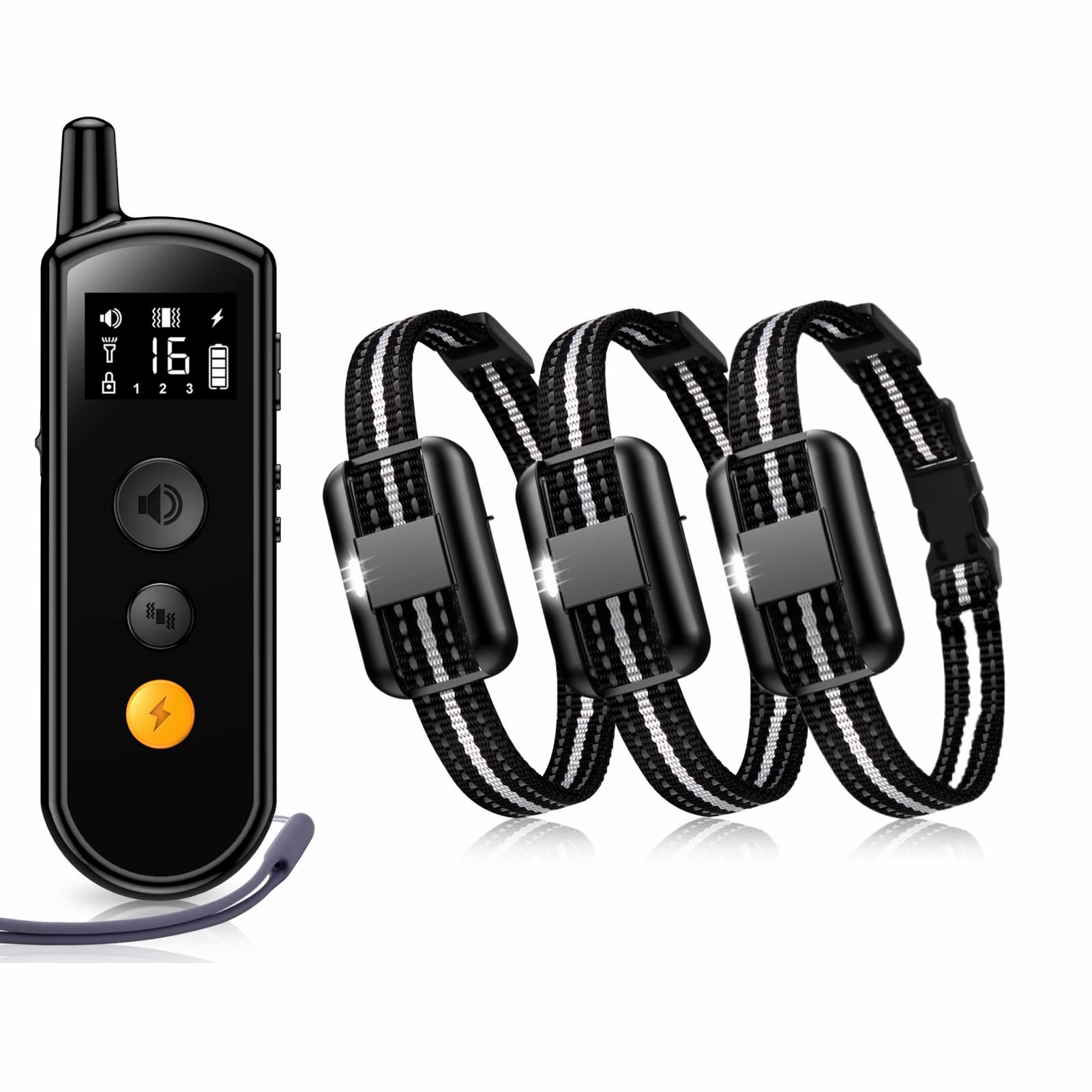 Sharllen Dog Shock Collar with Remote, Rechargeable Training Collar for Dogs with 4 Modes, Beep, Vibration, Shock, Dog Finder, IPX8 Waterproof Electric Collar for Small, Medium, Large Dogs