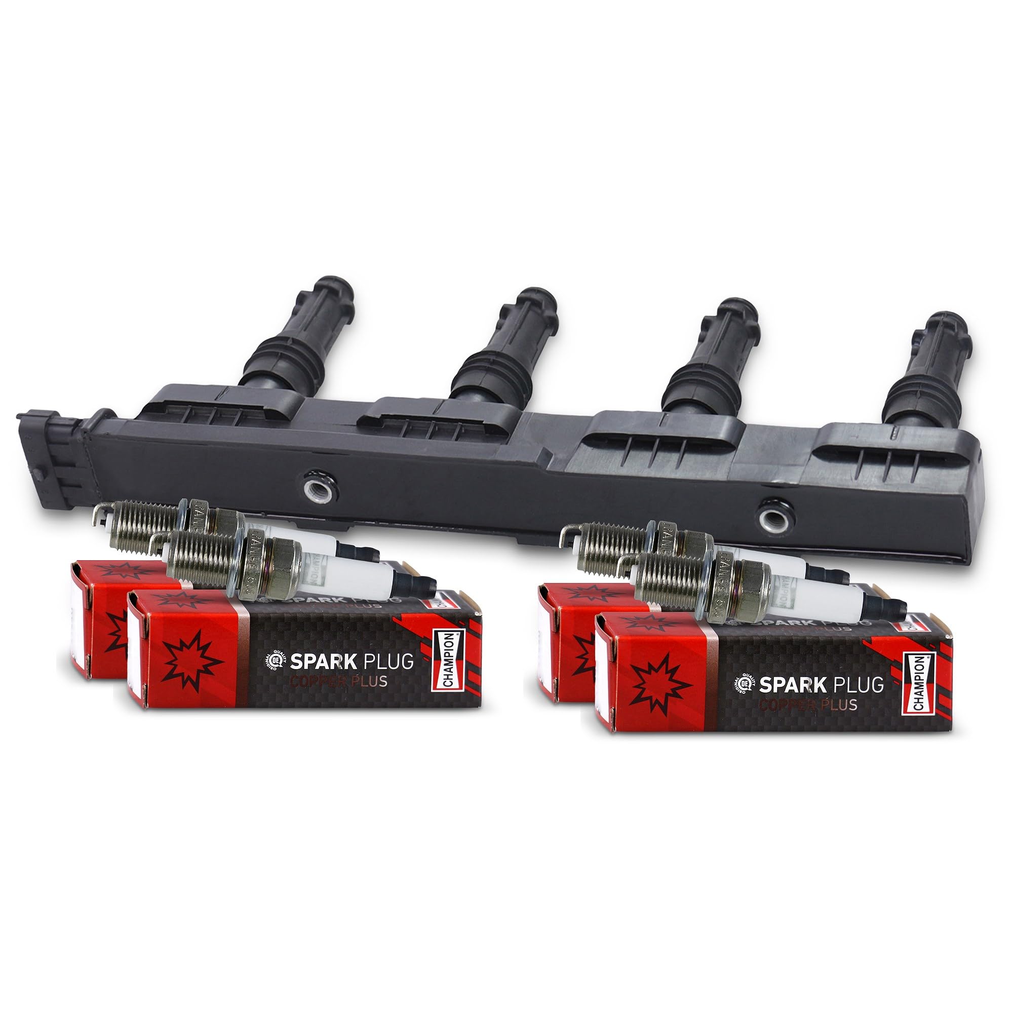 BESTPRICE 4x Candela accensione, 1x Bobina d'accensione Compatibile con: OPEL AGILA, ASTRA G CC, ASTRA G CLASSIC Caravan, ASTRA G Stufenheck, ASTRA H, ASTRA H Caravan, ASTRA H GTC