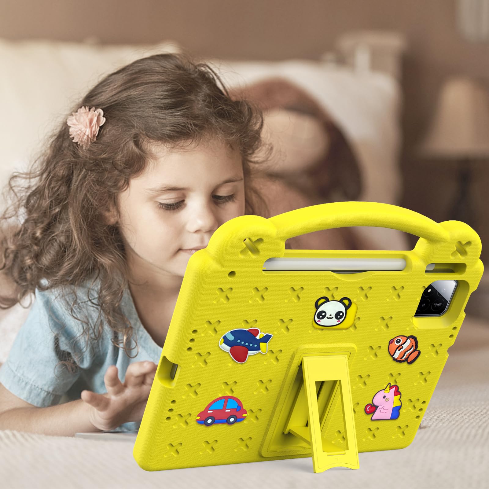 AKABEILA Custodia per tablet per Xiaomi Pad 8 2025/Pad 7/Pad 7 Pro 11.2 pollici 2024 Custodia carina per bambini antiurto protettiva con tracolla Maniglia Stand
