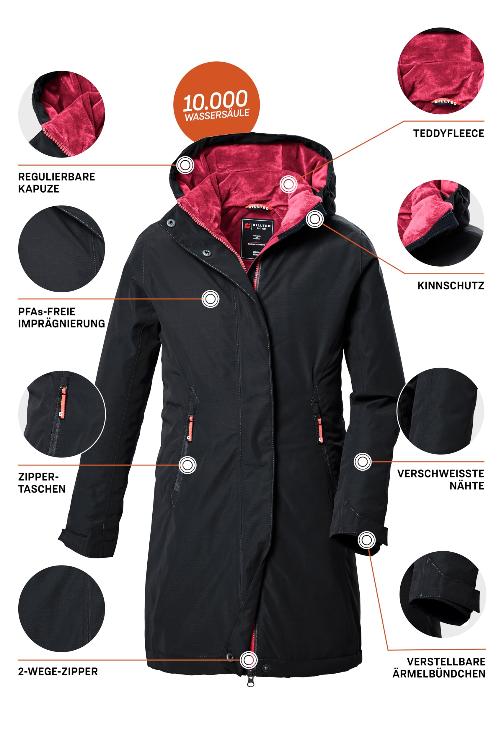 Killtec Kow 360 Grls Prk Veste fonctionnelle/d'extérieur avec capuche Fille