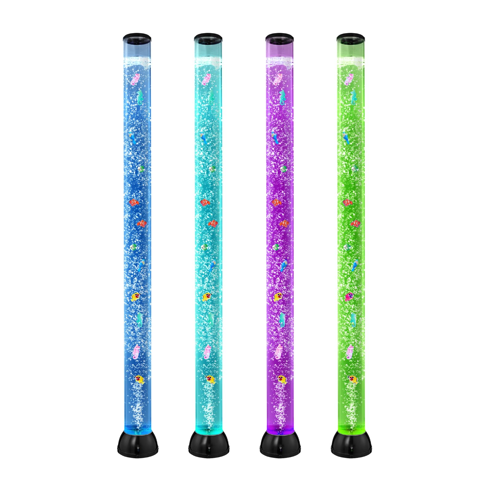 CALOVER Lampada A Bolle LED 4 Piedi (120cm) Con Supporto A Parete, Pesci Finiti, 7 Colori, Sensoriale Per Autismo E Relax - 2