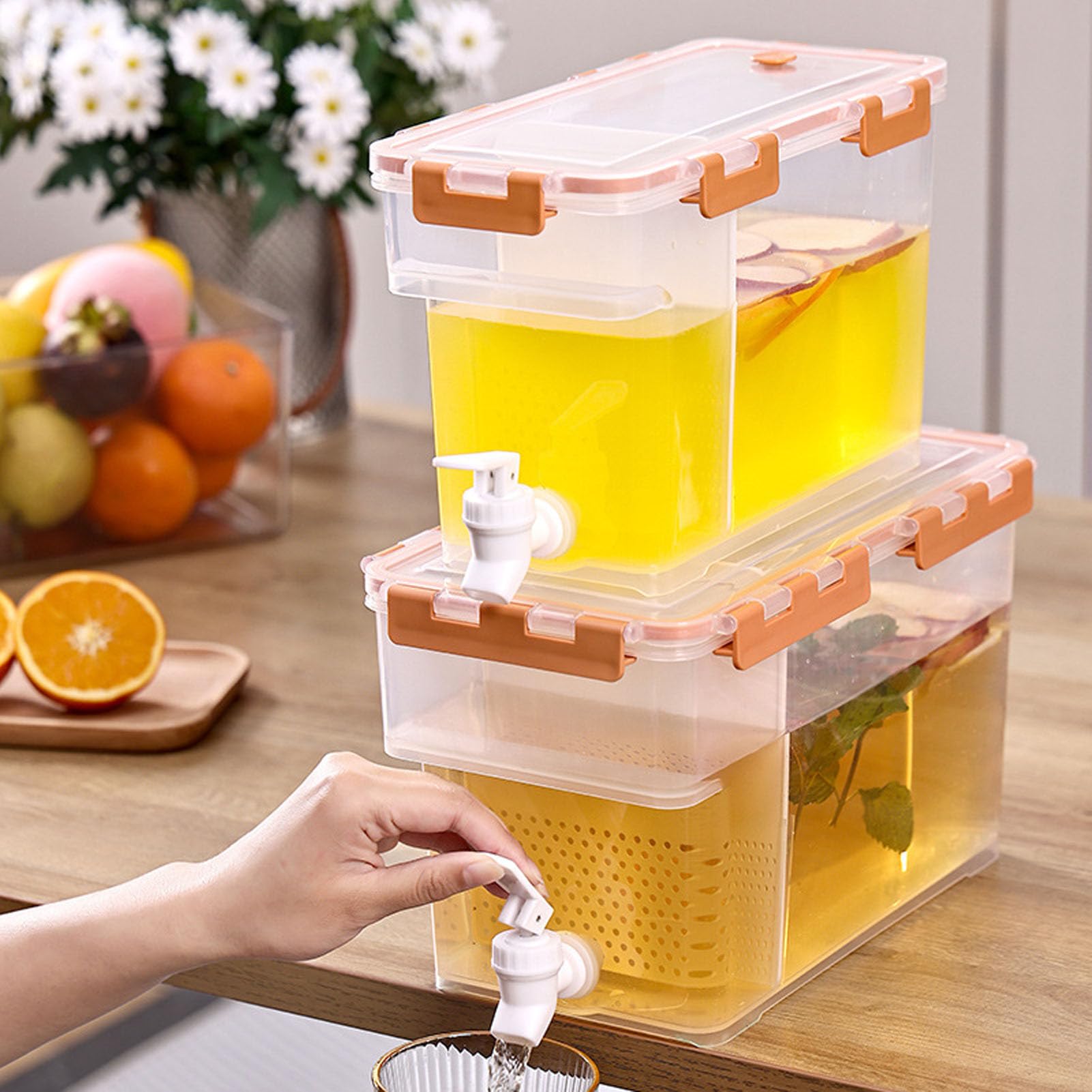 3,5L Wasserspender mit Zapfhahn, BPA-freier PP-Kunststoff, geruchlos, für
