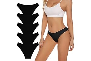 Women's Seamless Bikini Cheeky Underwear Black 5-Pack