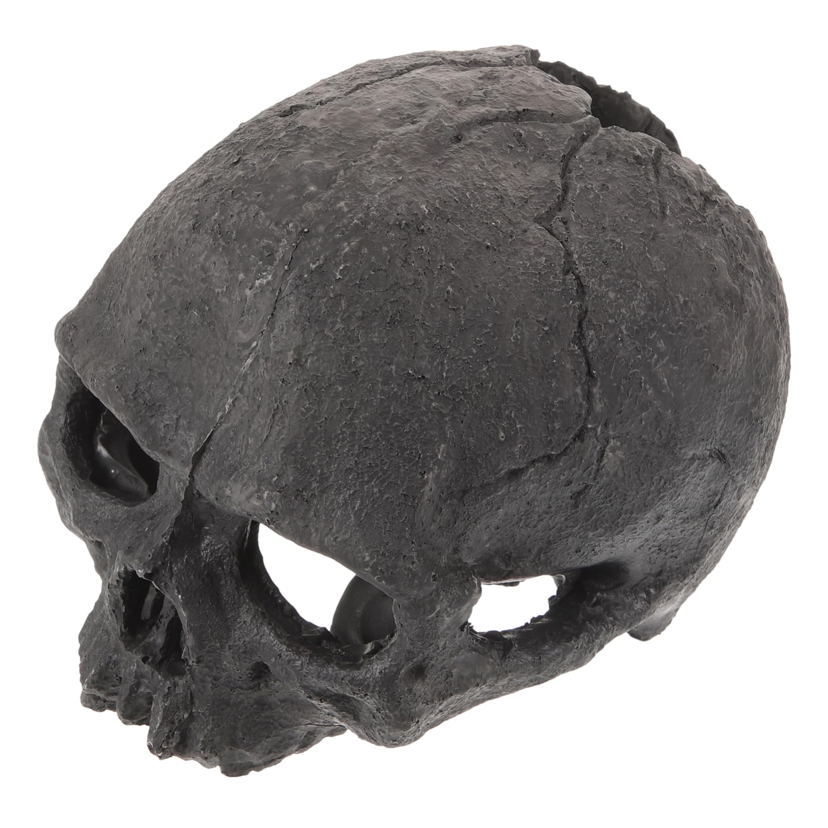 Cabilock 4 Piezas Adornos De Resina De Calavera. Ocultación Decoraciones De La Cueva del Tanque De Peces Decorativo Terrario De Piel De Reptil Decoración Esqueleto para Falso Black