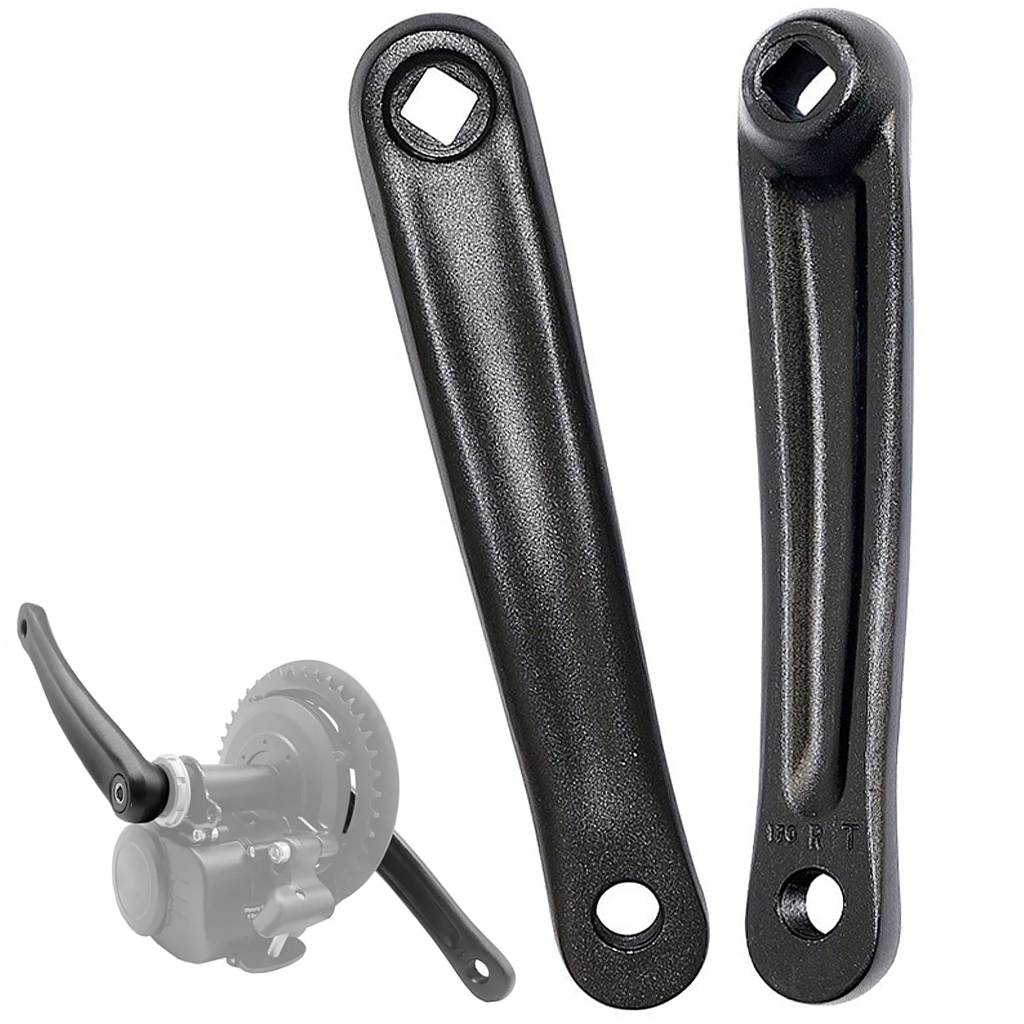 Fahrrad Kurbel, Fahrrad Kurbelgarnitur, 170mm Fahrrad Kurbelarm, Kurbel Fahrrad Linker Arm, Rhombischen Loch Tretkurbel Fahrrad, Kurbelarm Fahrrad für Fahrrad, Mountainbike, Rennrad (Links x Rechts) Sport & Freizeit