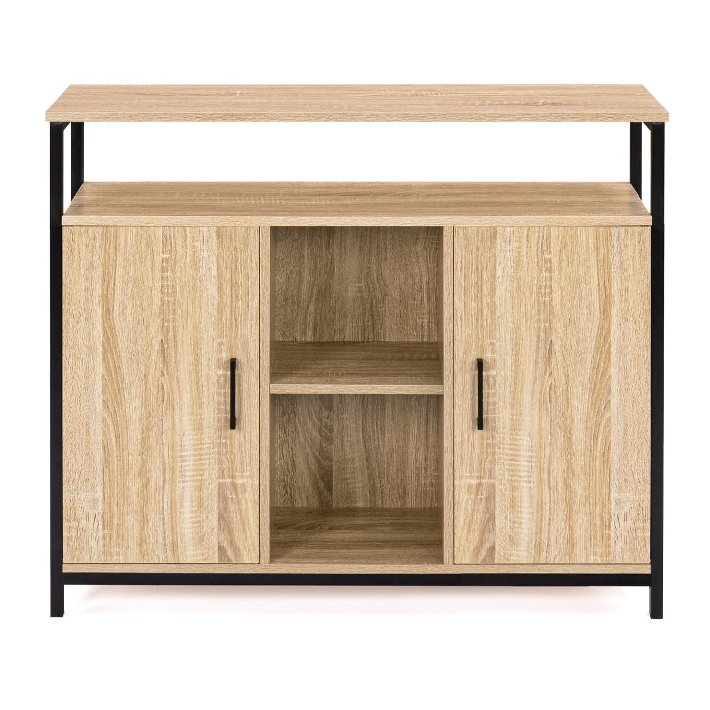 IDMarket - Aparador de 2 Puertas de 100 cm Detroit con estantes de diseño Industrial
