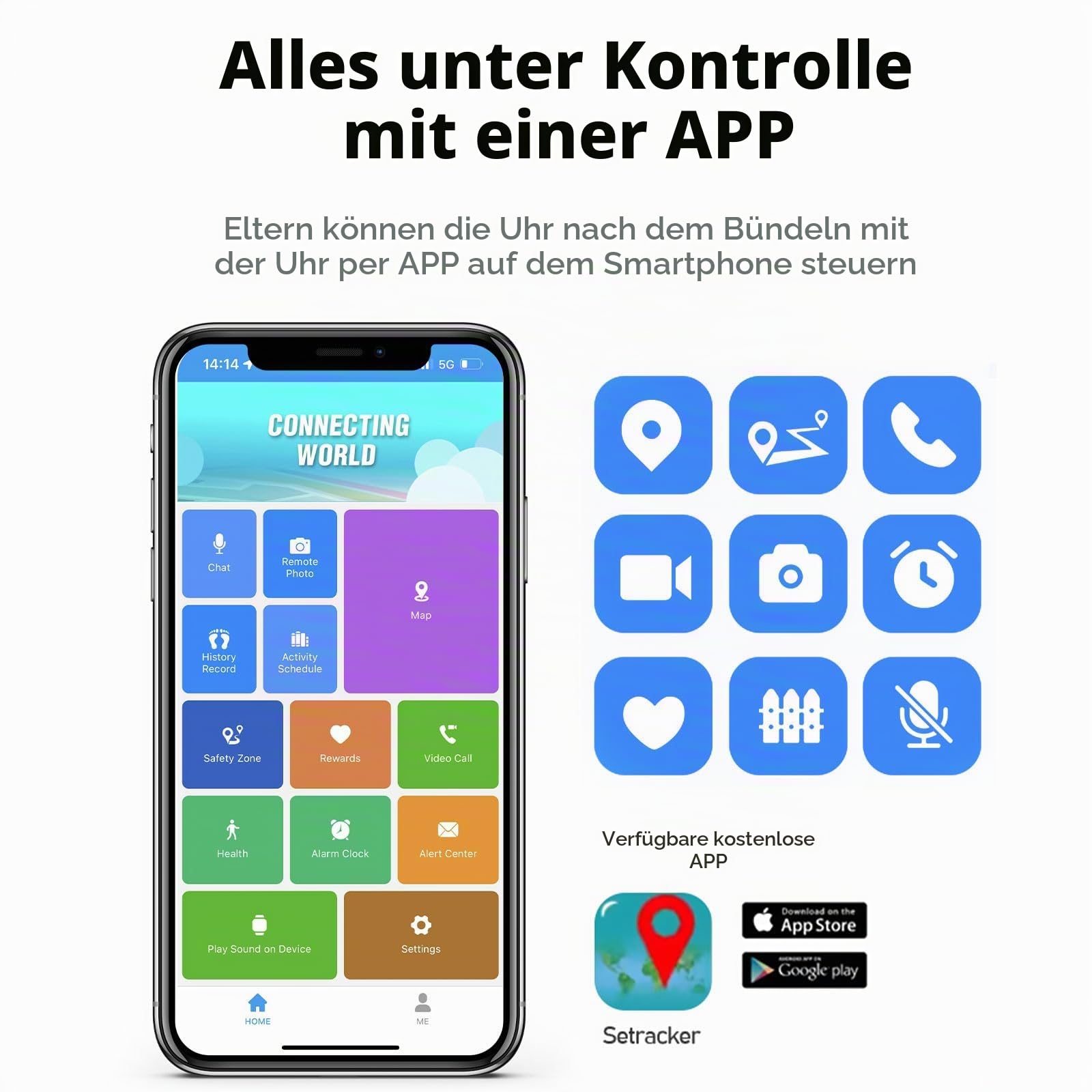 PTHTECHUS Uhr Kinder 4G, Armbanduhr mit Videoanruf, WiFi/GPS Tracker/Bluetooth Musik Schulmodus SOS Wecker, 900 MAh Lange Standby-Zeit, Kinder Smart Uhr für ab 5 Jahren, Zartes Rosa