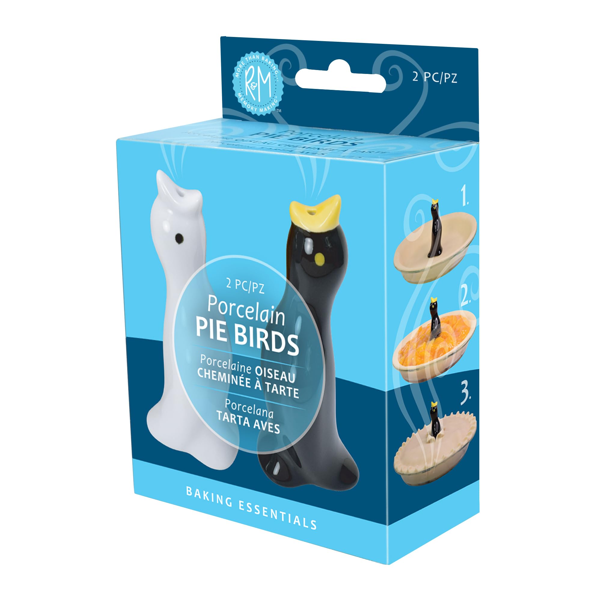 R&M International Black and White Pie Bird Vents, Set of 2