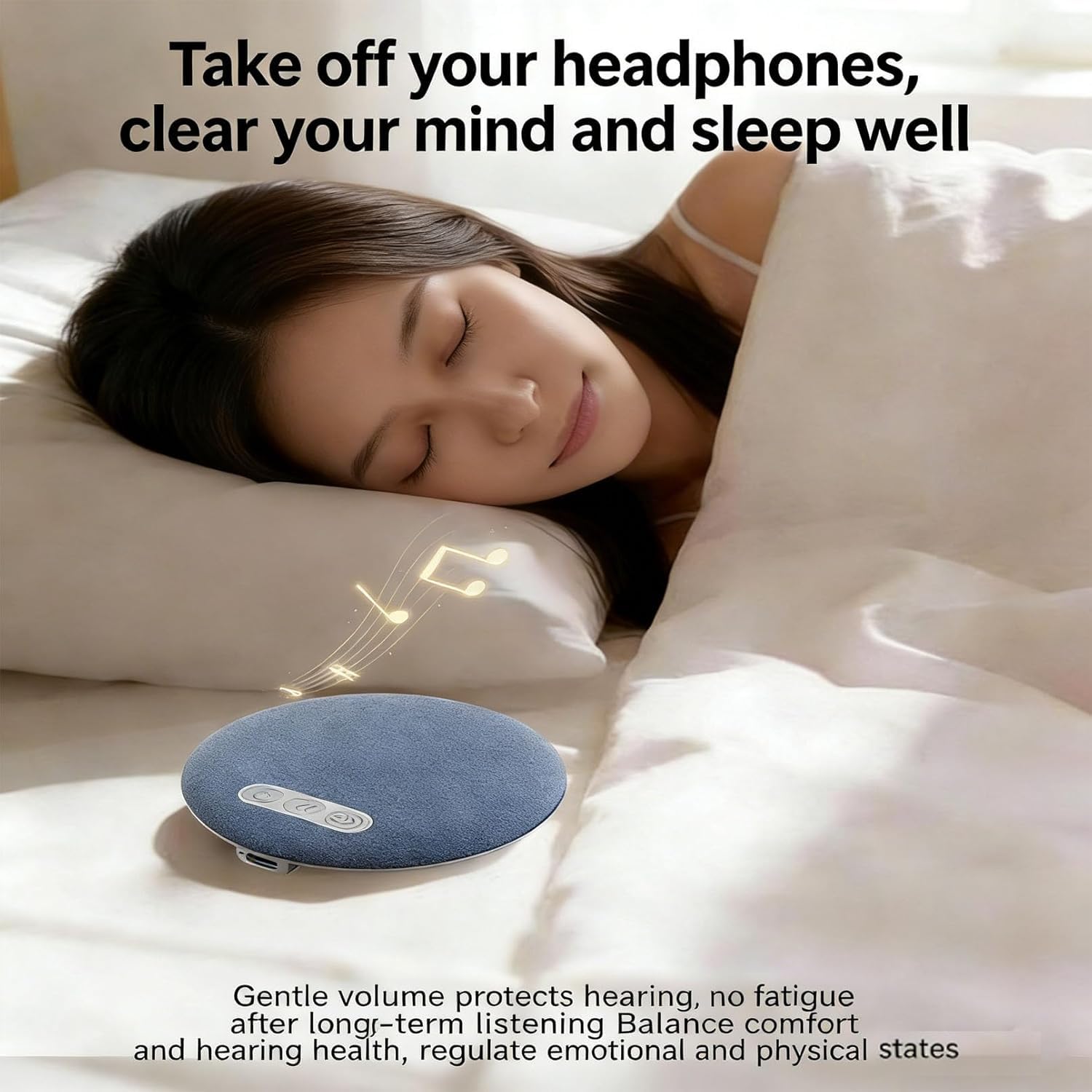 2.0 Bluetooth Pillow Speakers for Sleeping, 2.0 Portable Under Pillow Speaker with White Noise Timer Wireless Sleep Aid with Stereo Bass Private Sleep Headphones — view 3