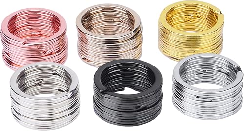 Miniatura 2 de Llavero plano de 1 pulgada, llavero dividido de metal, llavero para organizar llaves del hogar, manualidades, cordones, 36 piezas