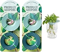 Modern Sprout Produce Keeper 2-Pack: Keeps Herbs & Greens Fresh 2 Weeks Longer - Eco-Friendly BPA-Free for Chefs & Plant Lovers