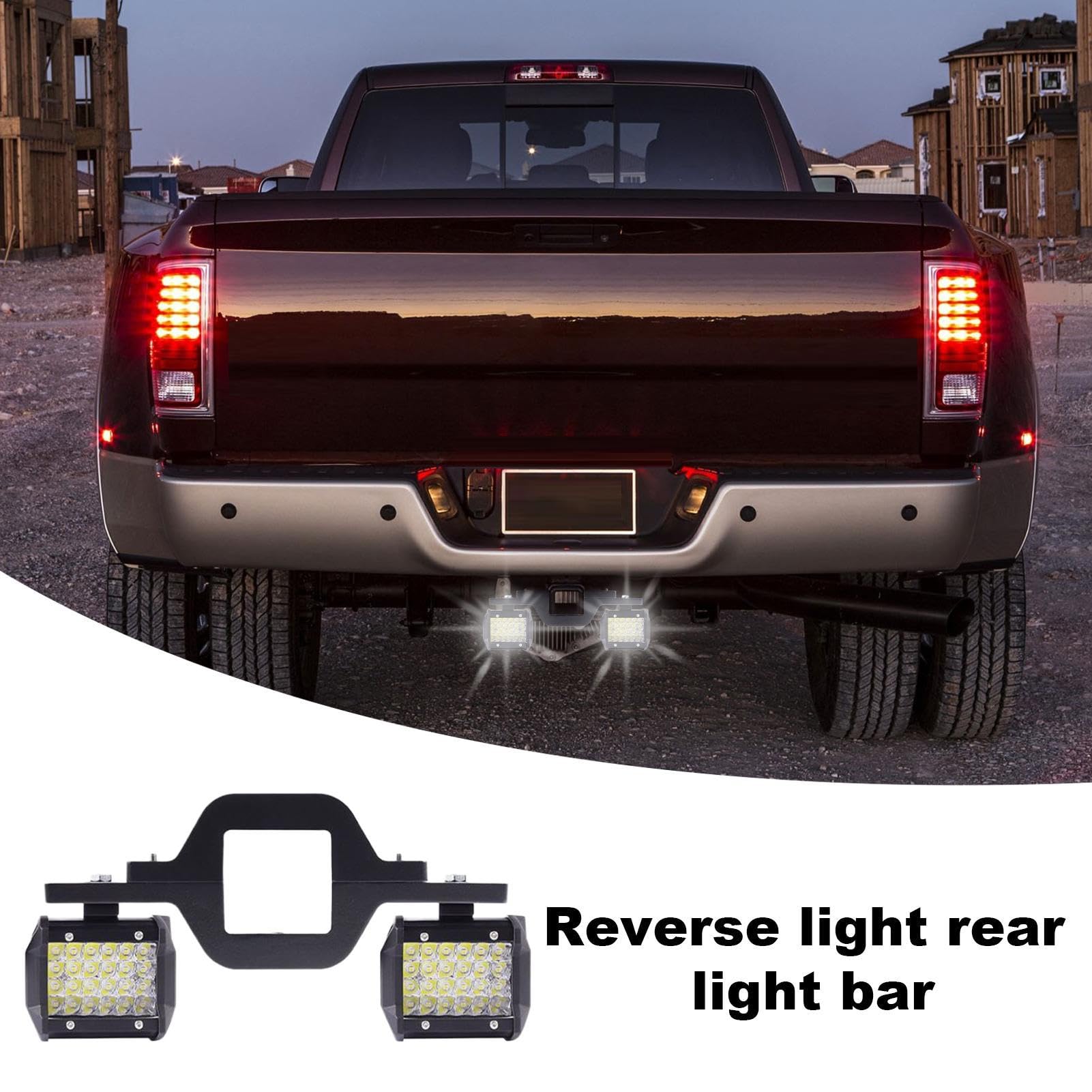 Feux Pods,Éclairage LED avec Support d'Attelage pour Remorque - Bandes Étanches Antipoussière avec Fixations d'Attelage Accessoires Auto pour Conduite Extérieure