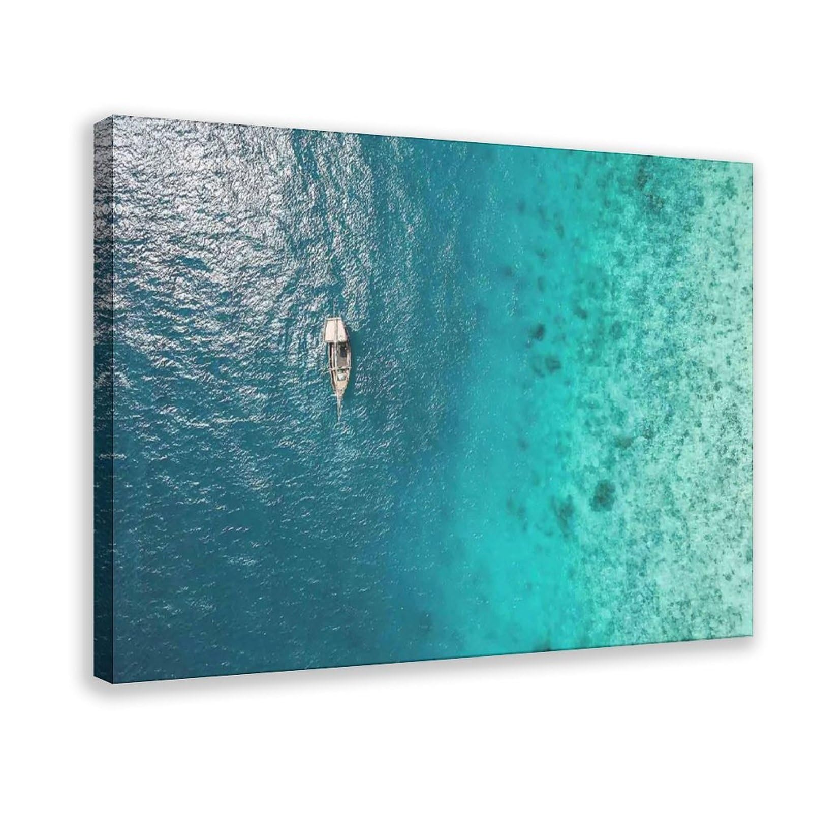 Bareronor Sea View Poster Canvas Poster Bedroom Decor Landscape Office Room Decor Gift 24" L X 36" W