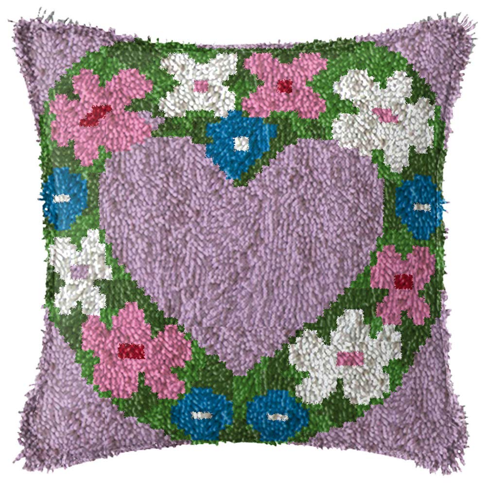 PATIKIL Latch Hook Pillow Kit For Beginners - 20x20 Inch DIY Craft Home Decoration - View #5