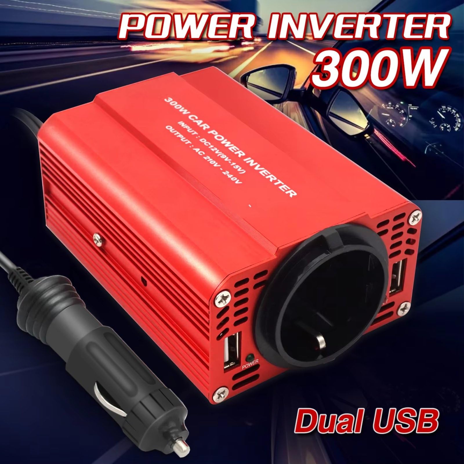 Inverter Onda Pura Inverter Inverter Da 300 W 12 V A 220 V Convertitore Di Tensione Presa Accendisigari Da Auto Doppia Presa USB UE Accessori Auto