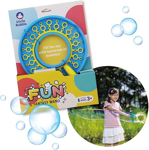 Miniatura 7 de Uncle Bubble Varita burbujeante de fantasía para trucos, esculturas y arte de burbujas, hace burbujas de muchos tamaños, incluye líquido de burbujas