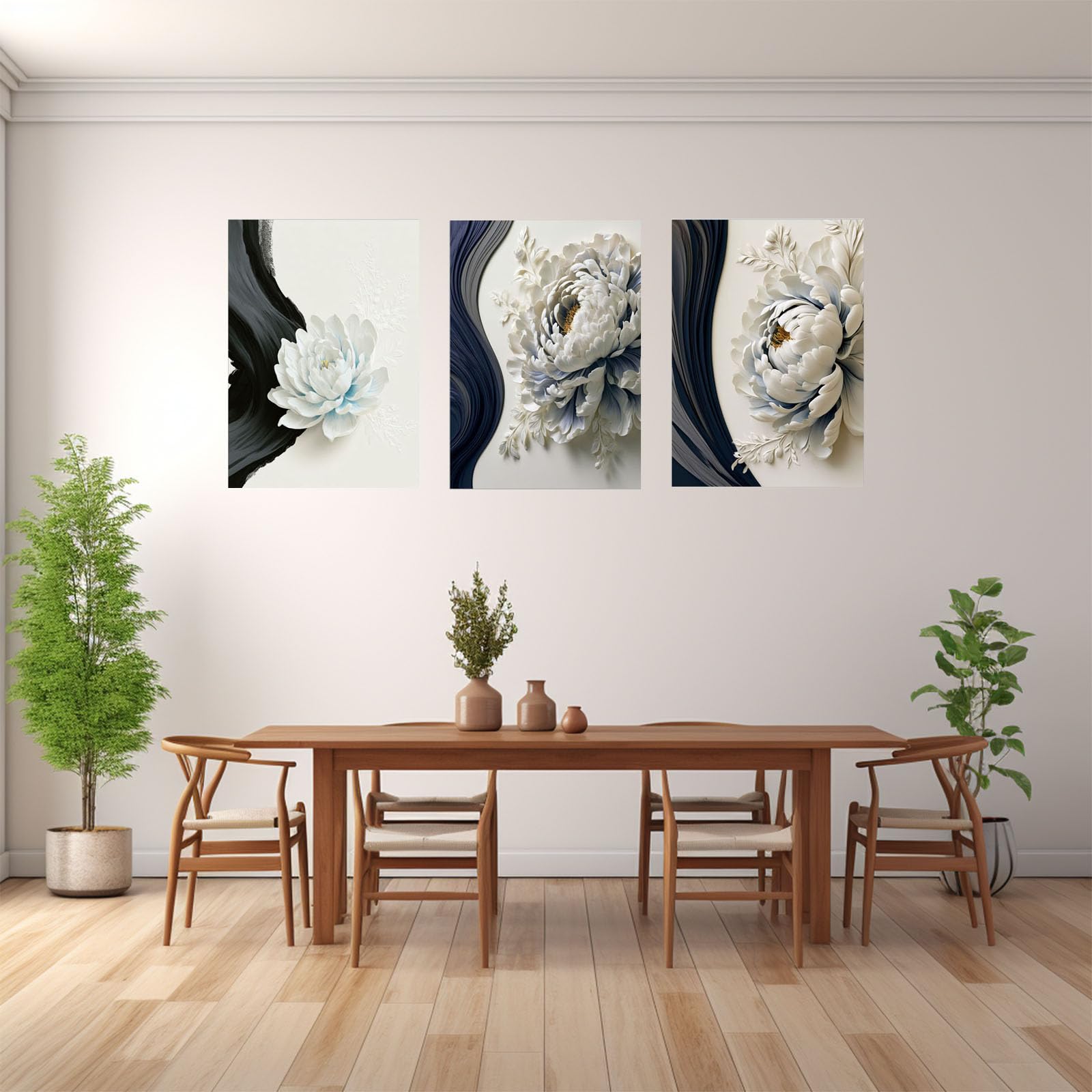 3 sztuki współczesny abstrakcyjny obraz na płótnie elegancki nowoczesny duży panoramiczny krajobraz grafika do salonu sypialni łazienki biura wystrój domu (szary 31) - 30 x 40 cm x 3 oprawione