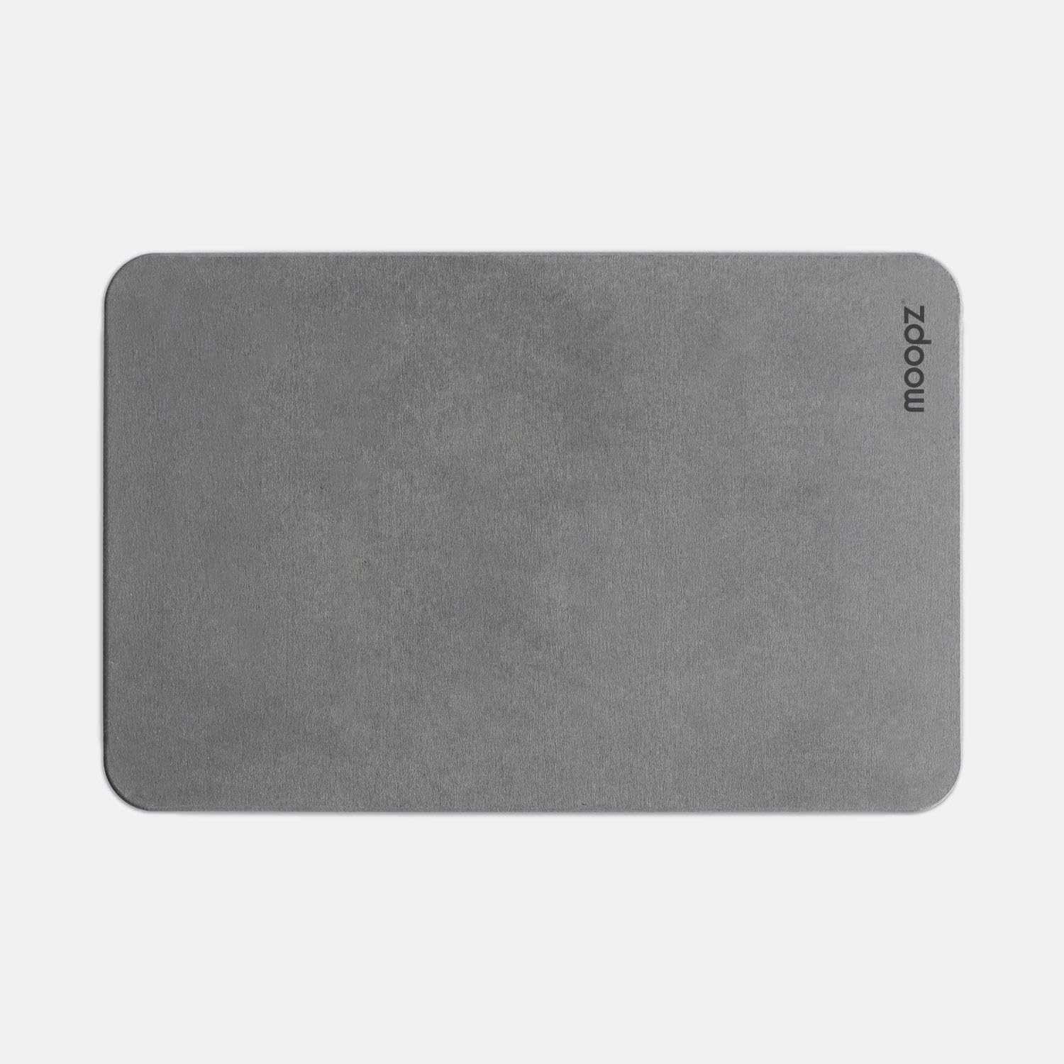 MOOPZ Tapis de Bain Diatomite | Sortie de Douche Absorbante Antidérapante | Pierre Naturelle Séchage Rapide Anti-Moisissure | Marque Française Eco | Diatomite Stone Bath Mat Anthracite