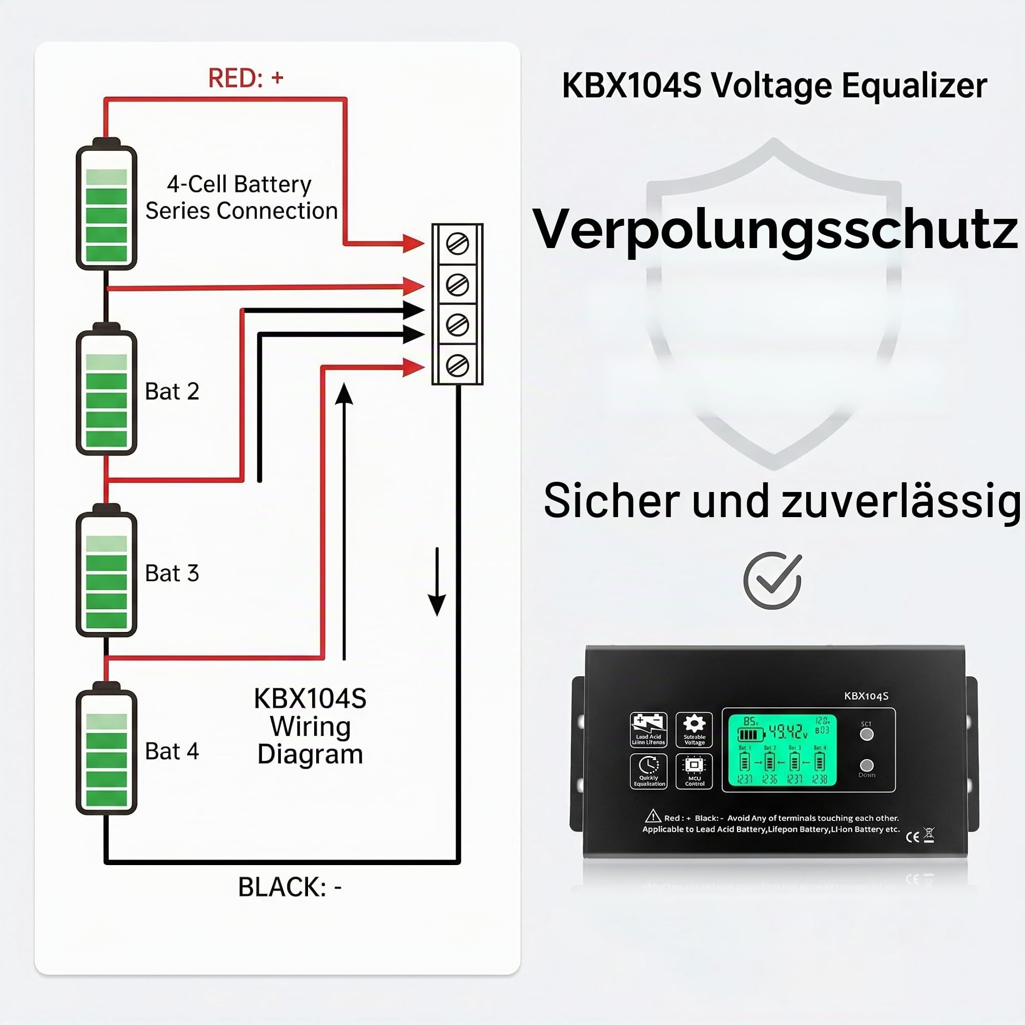 Batterie Balancer Equalizer 48V KBX104S 12/24/36/48/96V