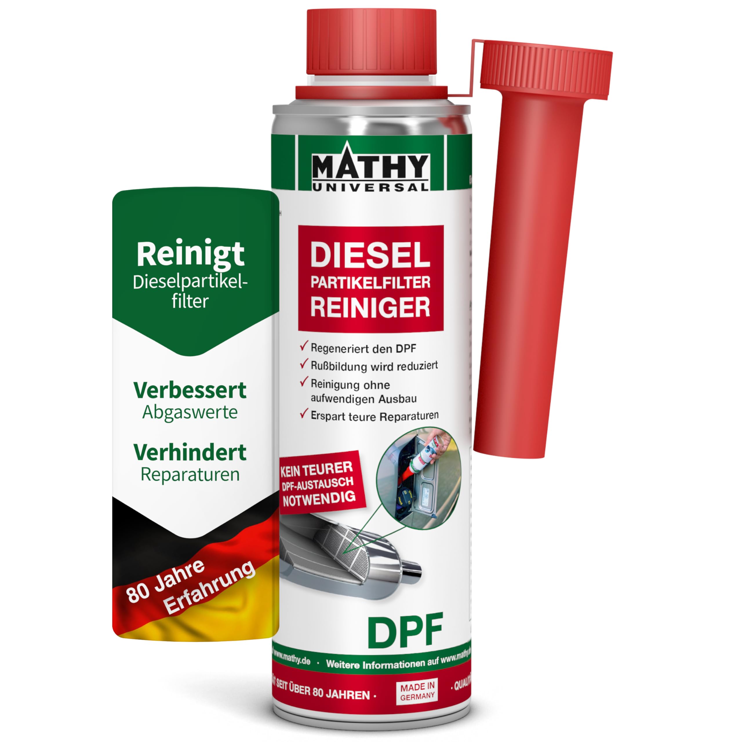MATHY-DPF Reiniger Diesel 300 ml - Diesel Additiv - hochwirksamer Diesel Systemreiniger für Partikelfilter - Regeneration & Motorpflege