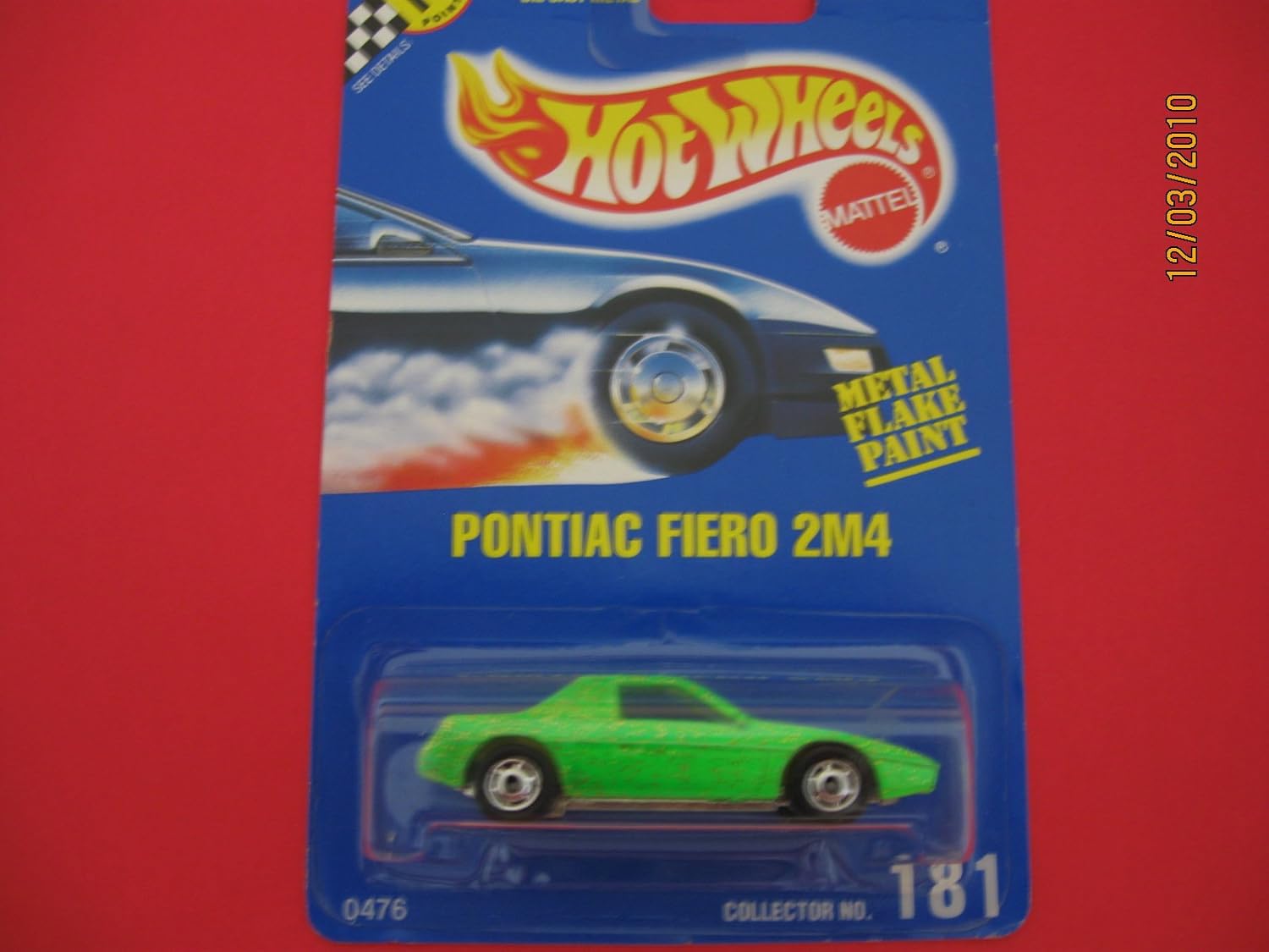 FIERO 2M4 Hot Wheels 1991 Pontiac Fiero 2M4 Green Flake with Ultra Hot Wheels 1:64 Scale Collectible Die Cast Car Model #181