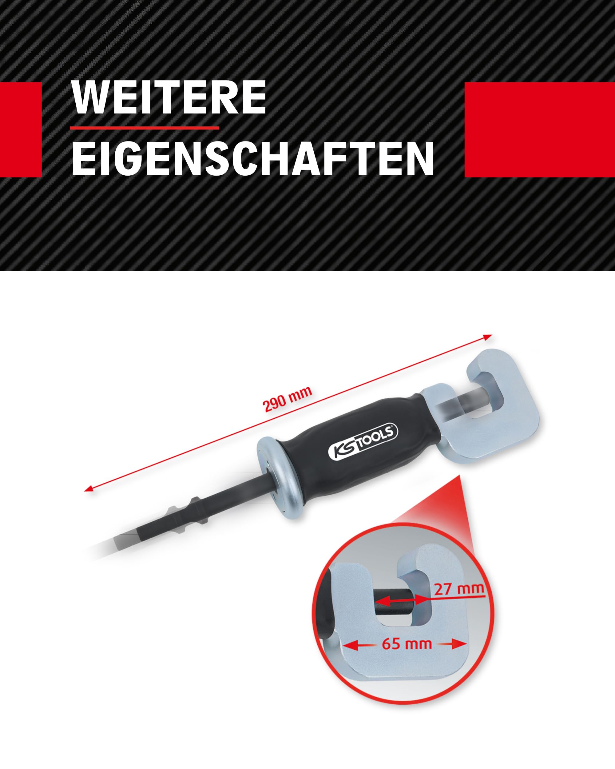 KS Tools Vibro-Impact Lösewerkzeug für Spurstangen 150.1608 I Spezialwerkzeug KFZ zum Lösen von Spurstangen, Konterverschraubungen & Achsenverschraubungen