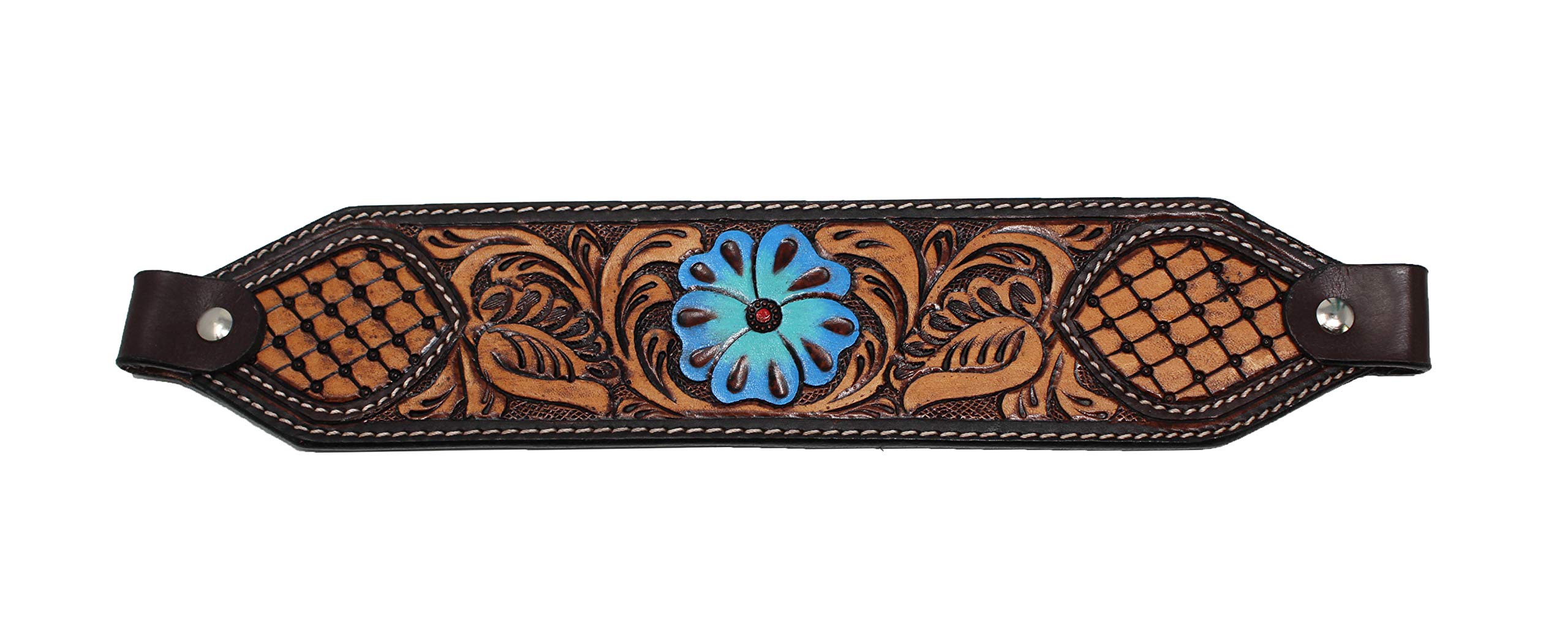 CHALLENGER Horse Noseband Tack Bronc Leather Halter Tiedown Lead Rope 280HR26